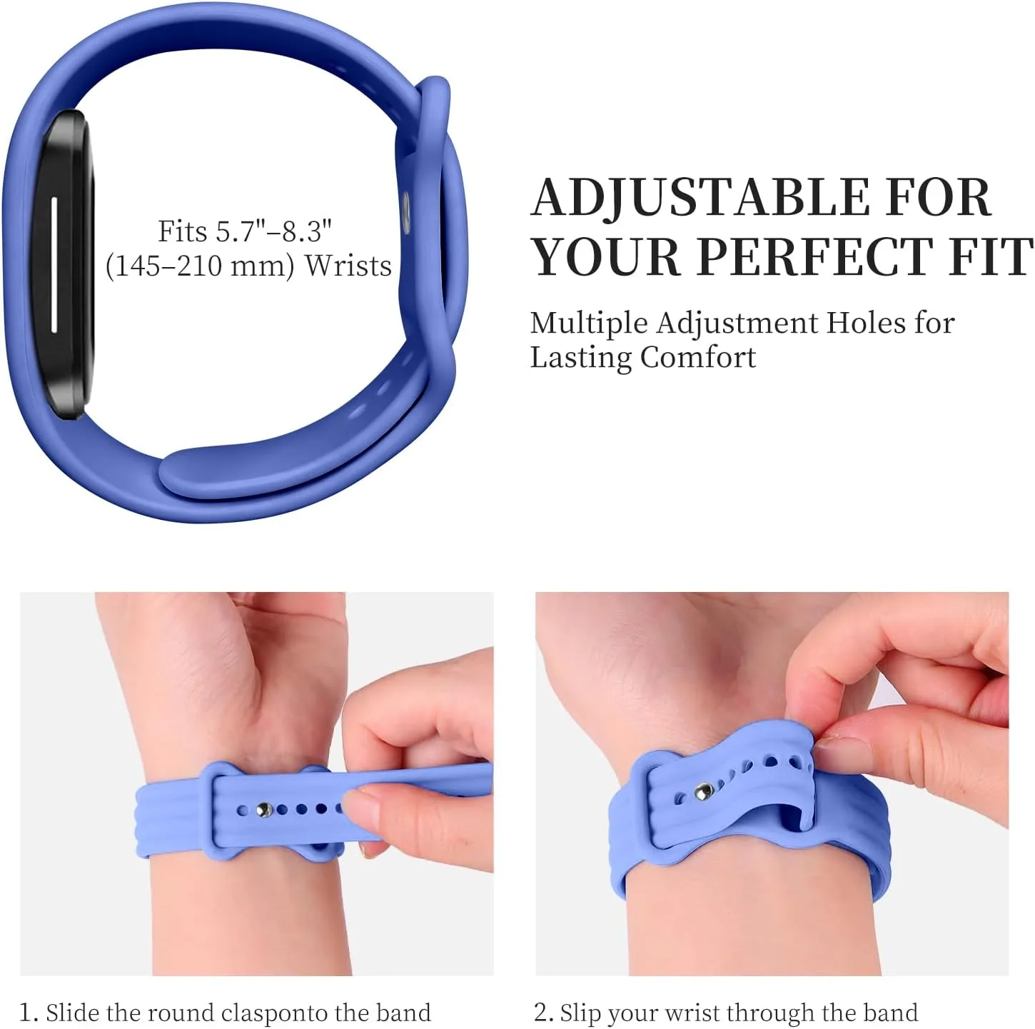 3 Pack Silicone Sport Band Compatible with Hume Band 2.0 Fitness Tracker,Soft Silicone Replacement Adjustable Sweatproof Wristband for Hume 2.0 Band, Running, Workout & Daily Wear for Women Men