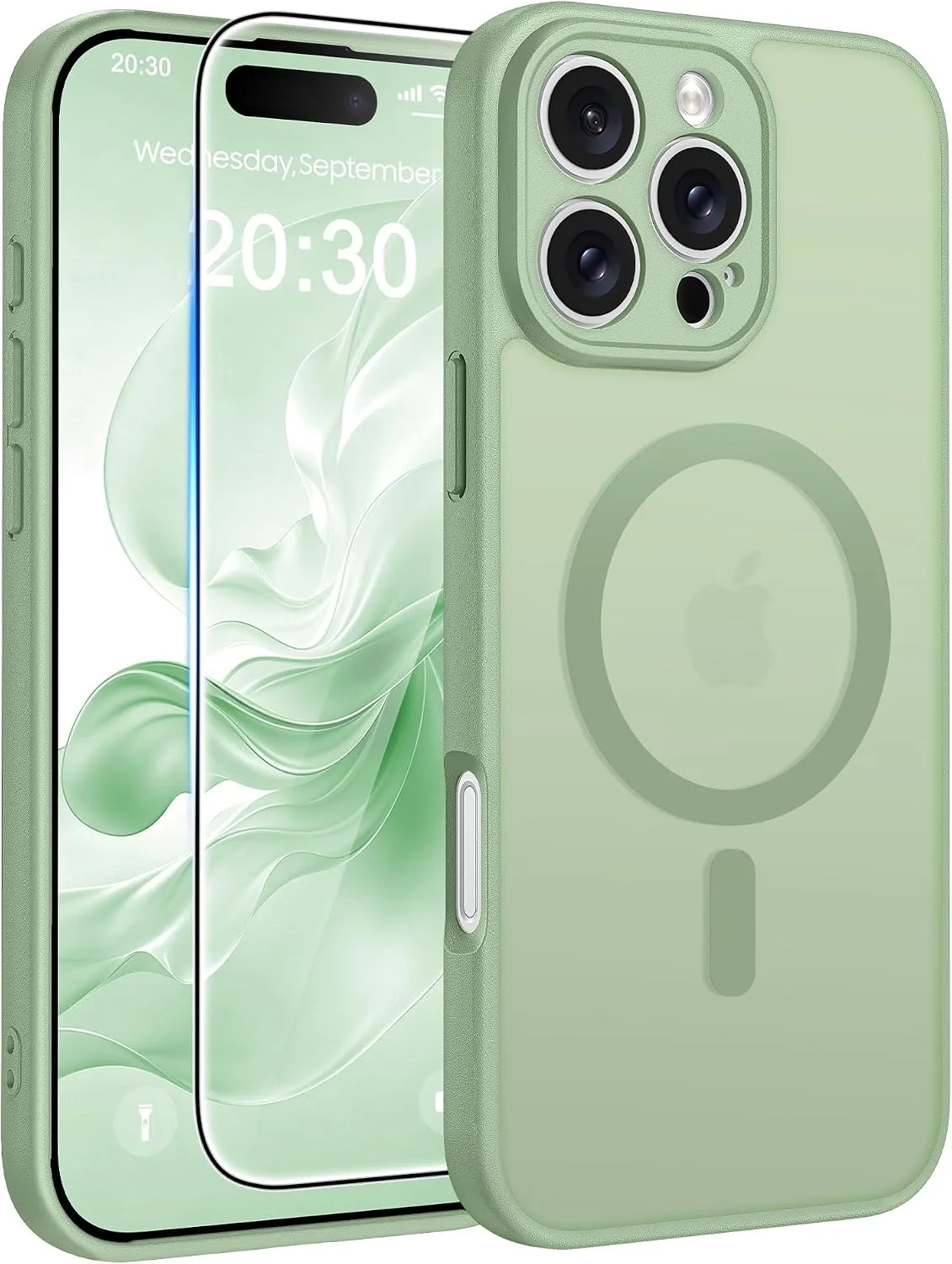 FNTCASE for iPhone 16 Pro Max Case Fit for MagSafe Light Green