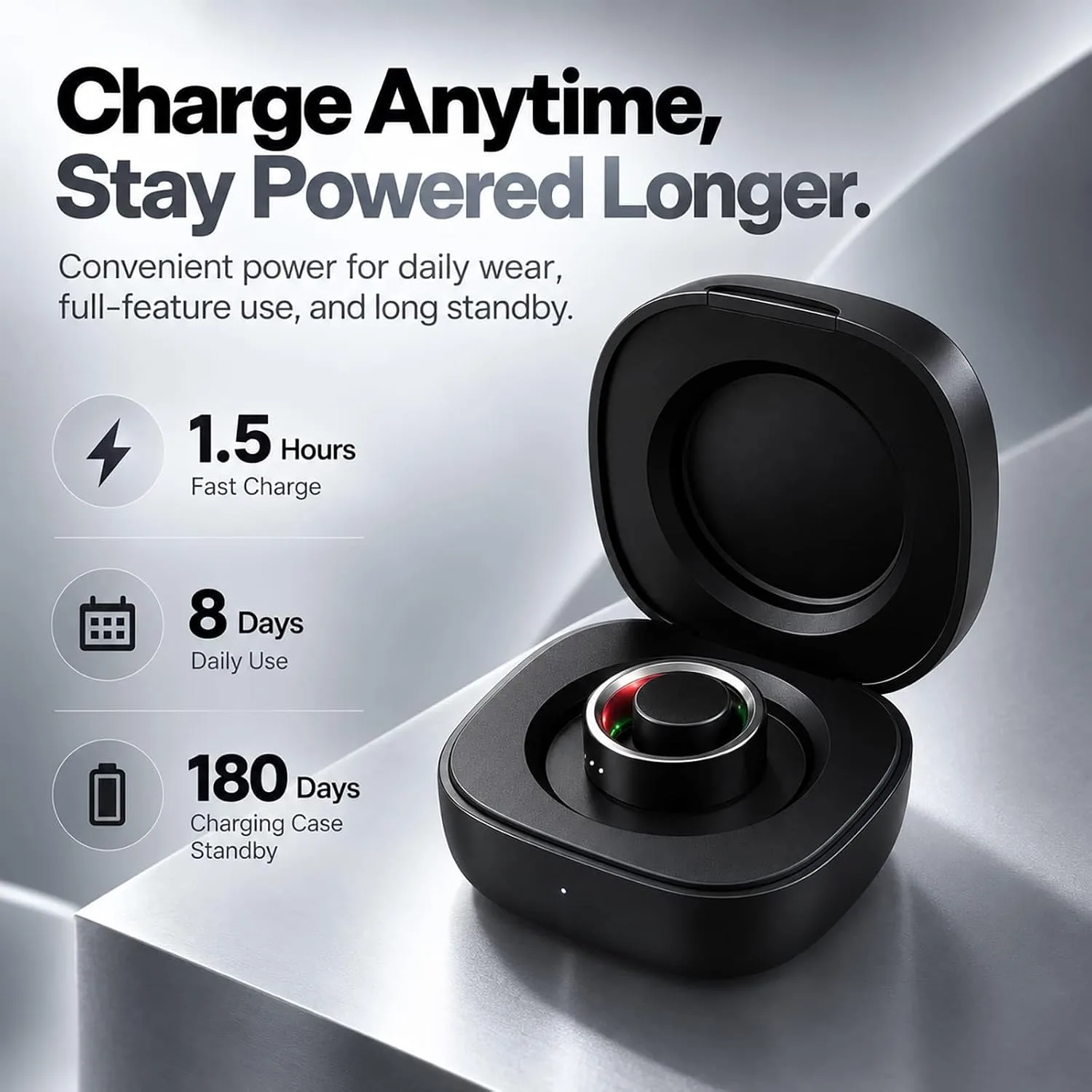 Smart Ring for Men & Women, Sleep & Fitness Tracker，Black：8