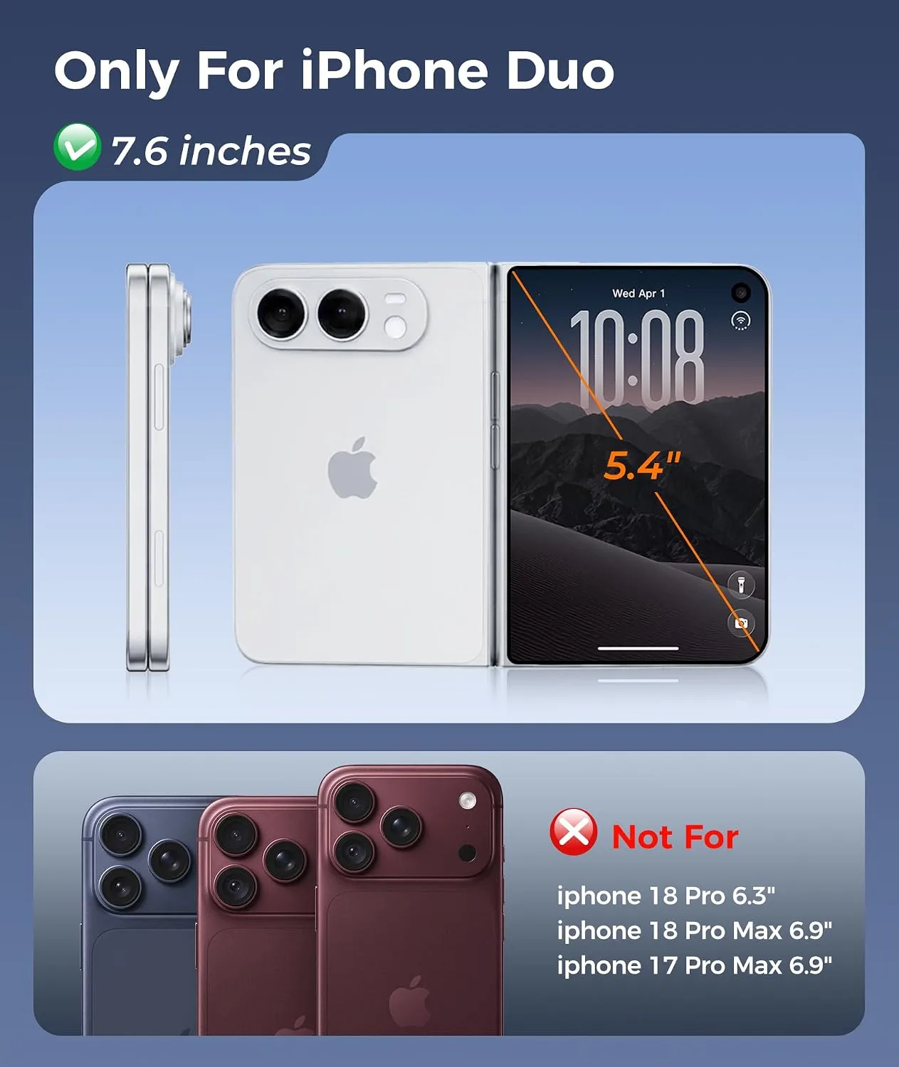 FNTCASE for iPhone Duo Case with 360 Spin Magnetic Stand Deep Blue