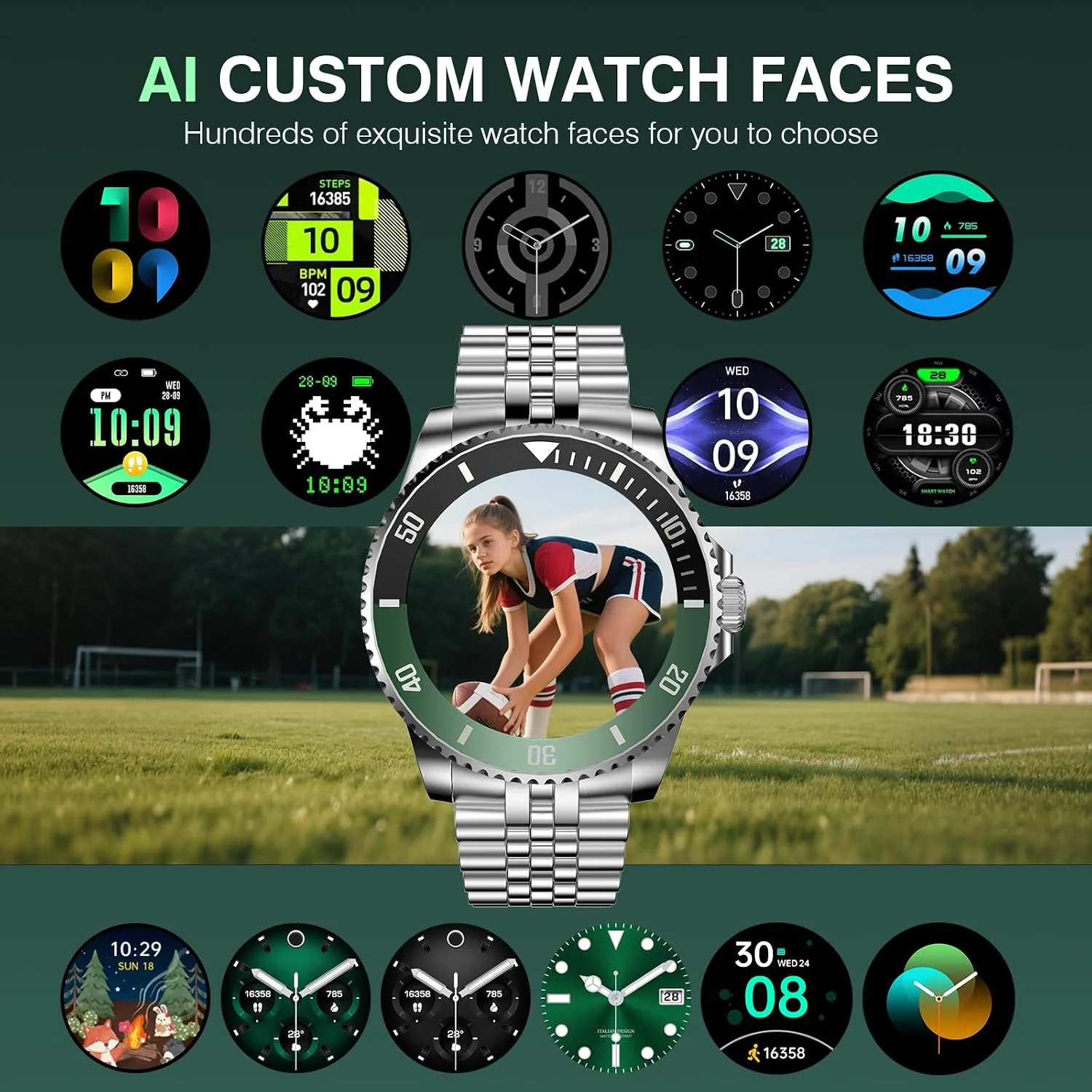 GPT Smart Watch for Men with Bluetooth Call, Fitness Tracker, IP67, 44mm