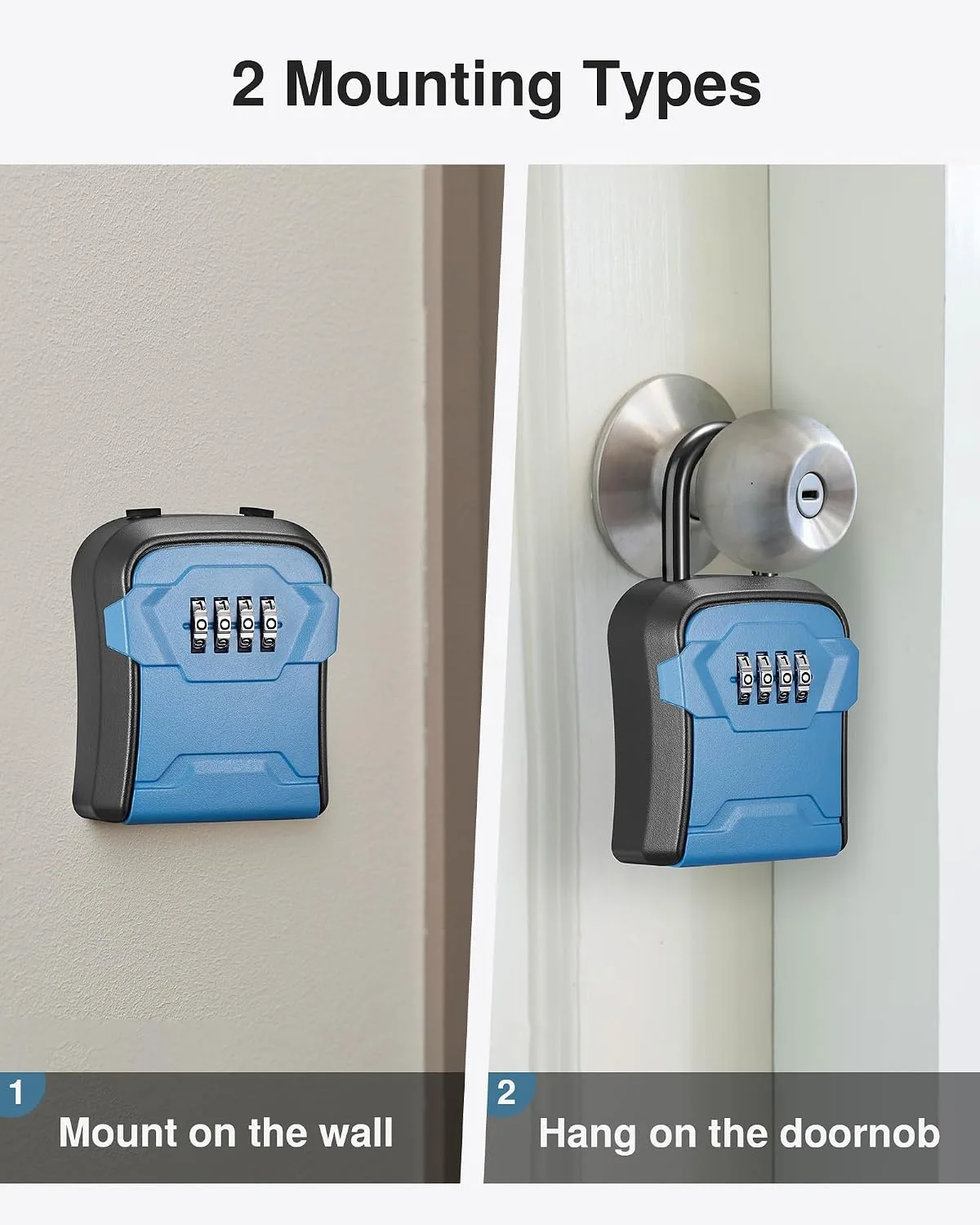 Puroma Key Lock Box for House Keys Combination Lockbox with Code, 1 Blue