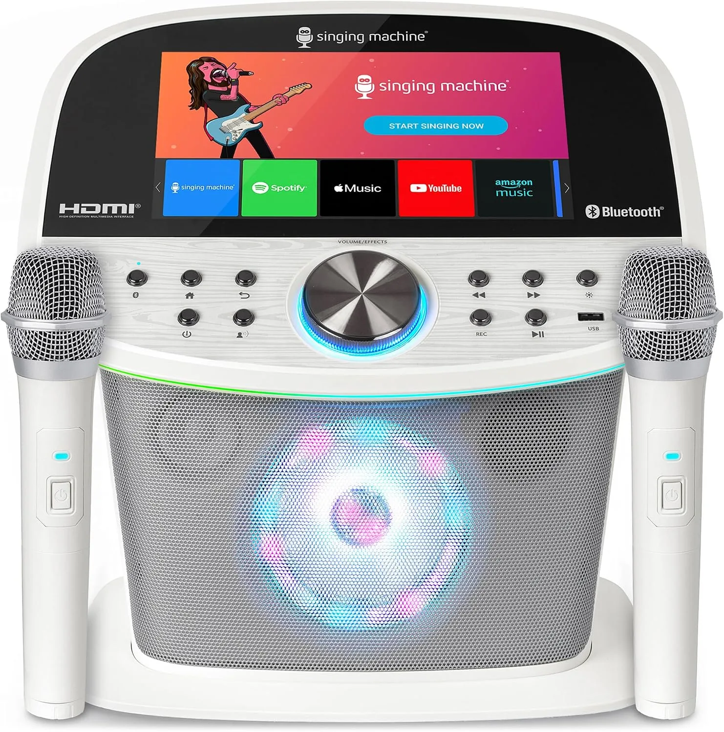 Máquina de karaoke Singing Machine con pantalla táctil, WiFi y 2 micrófonos inalámbricos