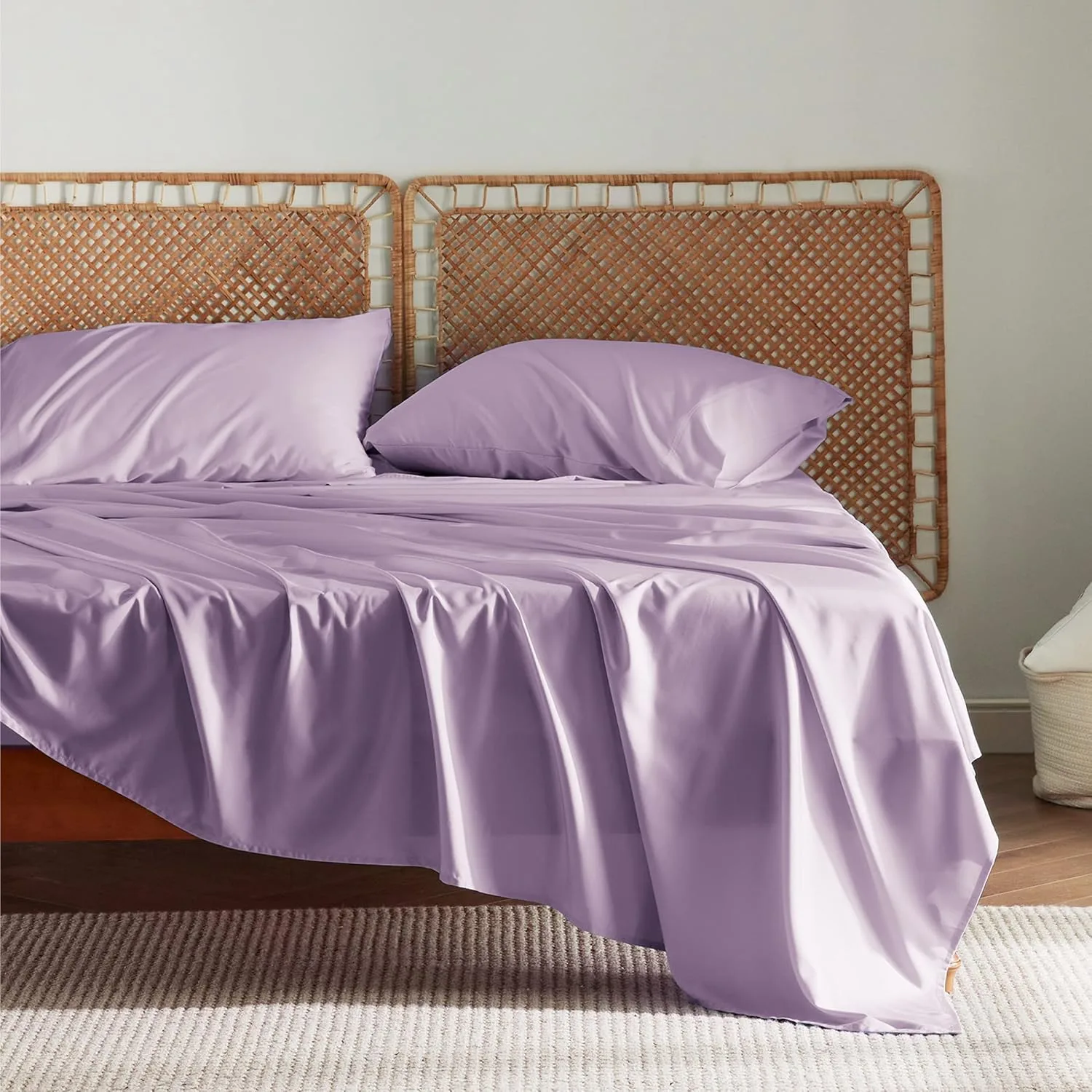 Bedsure PureWoven 100% Rayon Derived from Bamboo, Queen Sheets, 4 Pieces