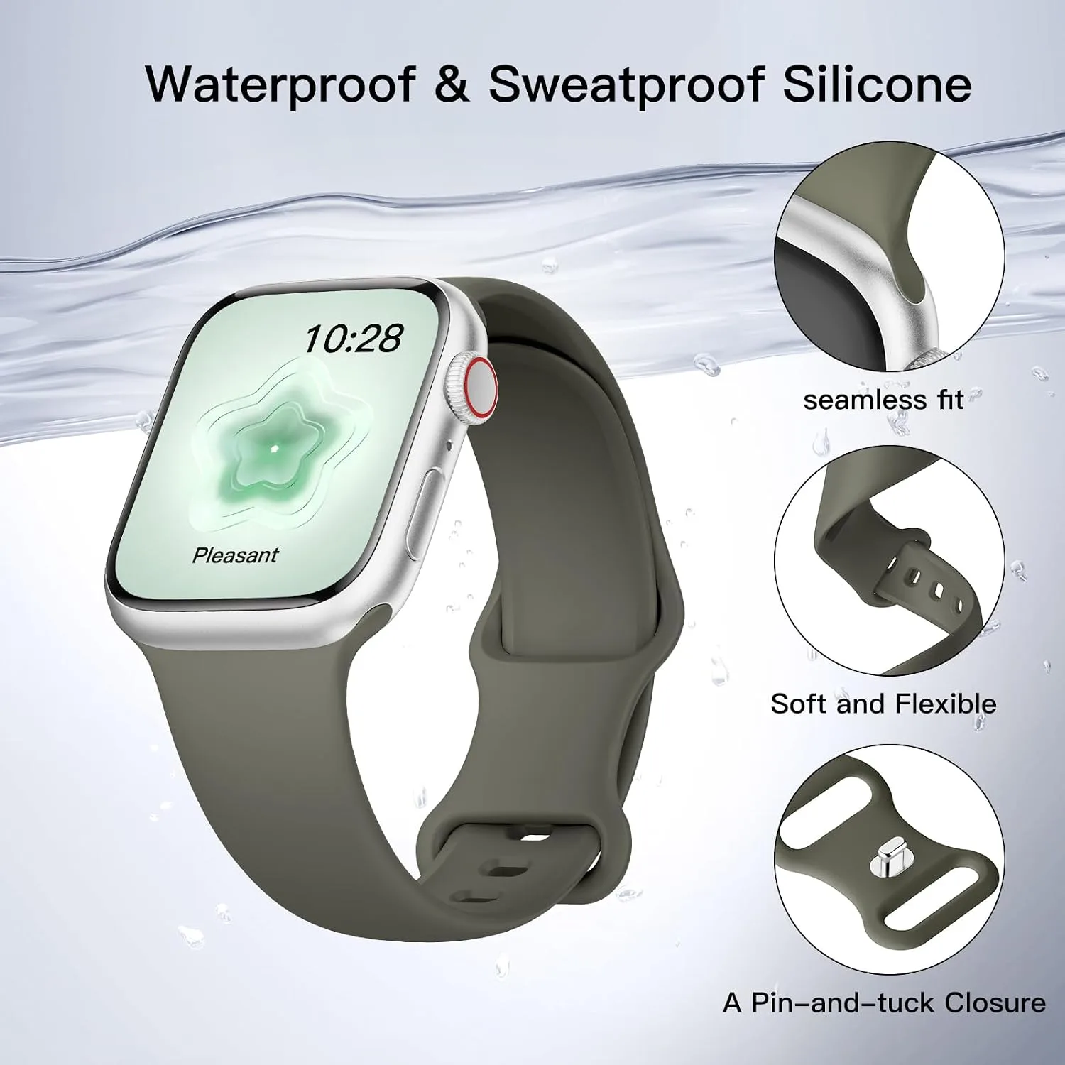 Sport Silicone Band Compatible with Apple Watch Bands for Women Men