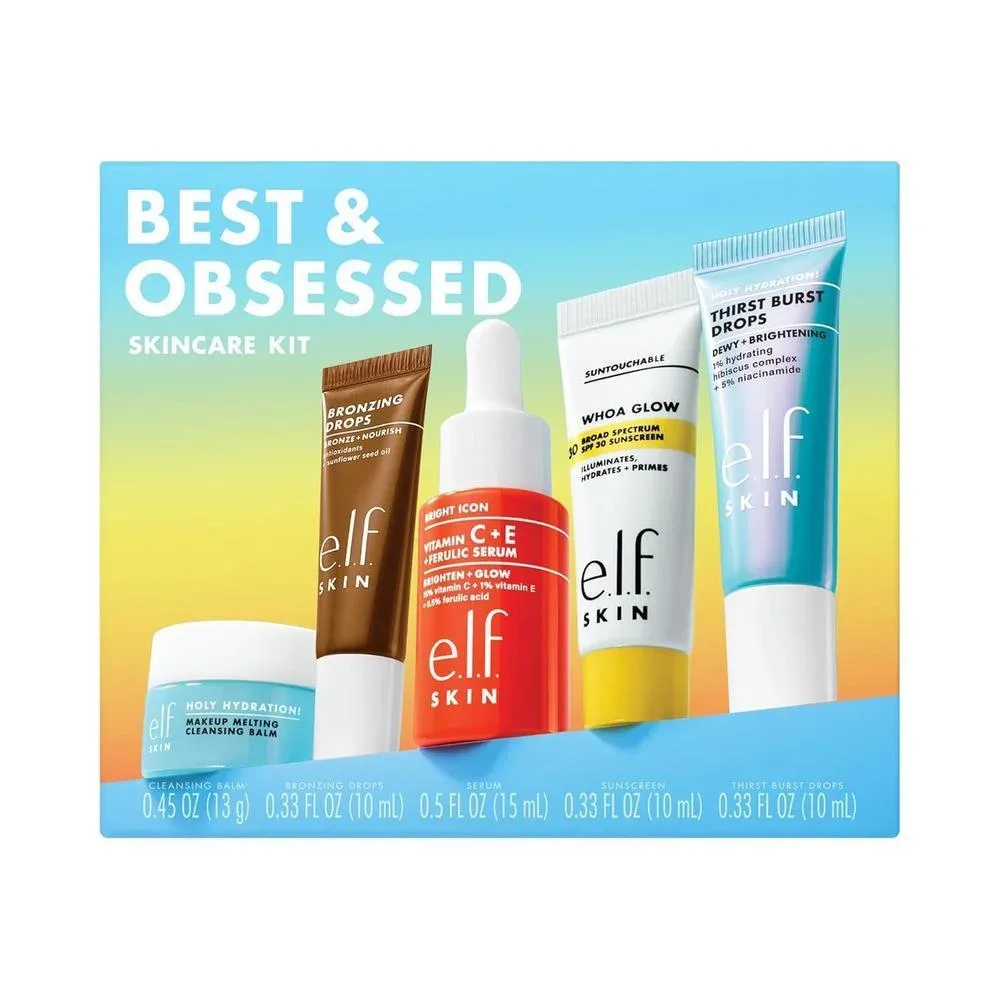 Set de Tratamiento e.l.f. SKIN Best & Obsessed Skincare Kit 5 productos tamaño viaje