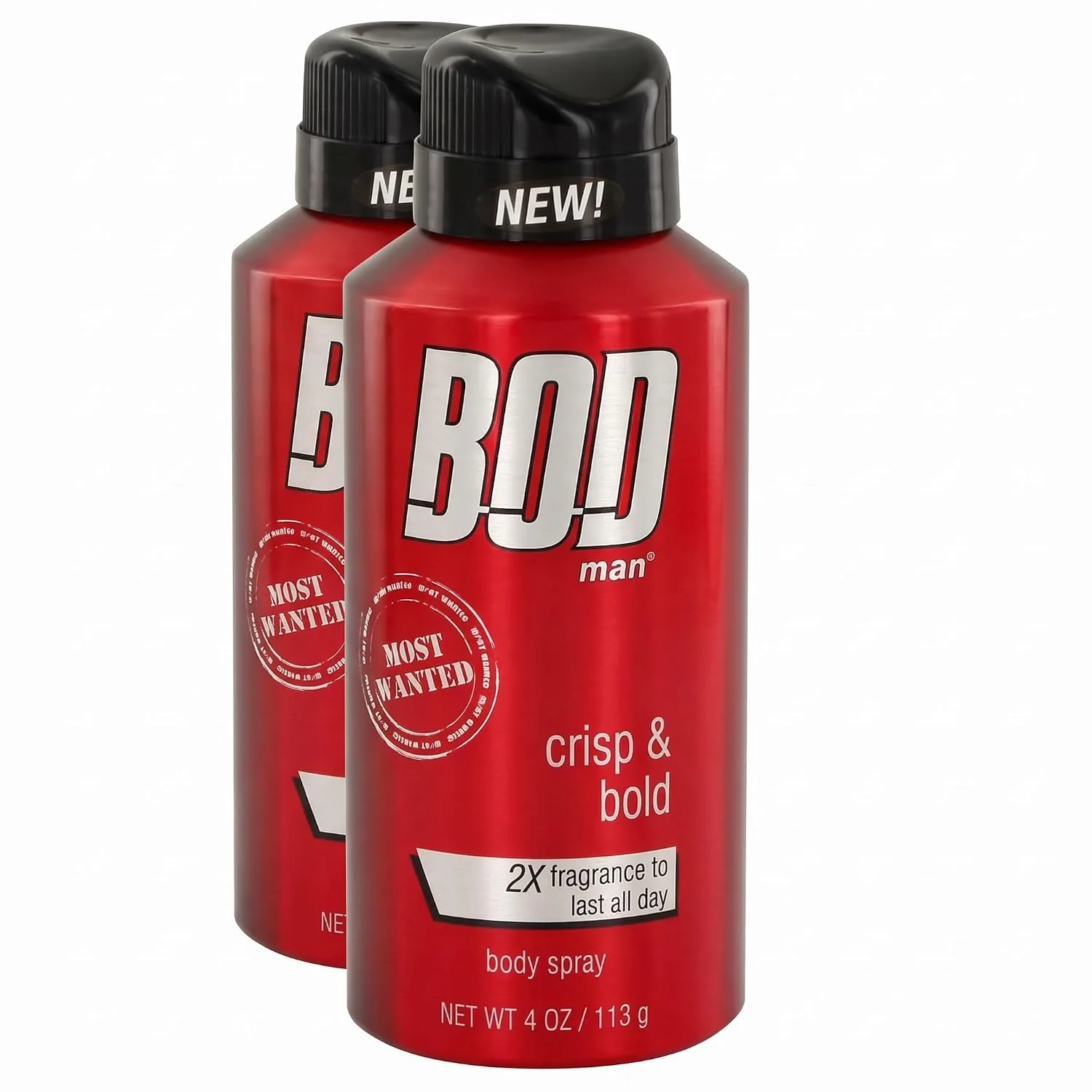 BOD man Fragrance Body Spray, Most Wanted | 8 fl oz | Pack of 2