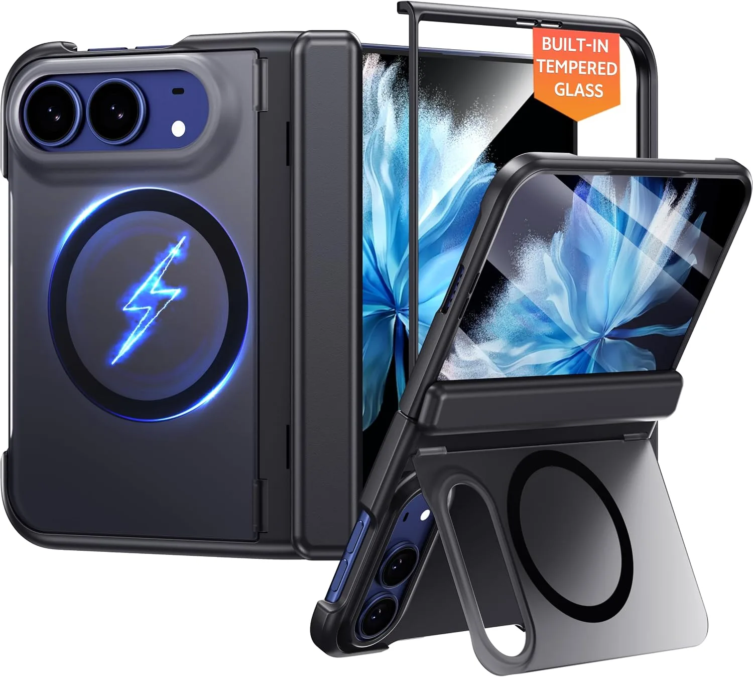 for iPhone Duo Case with Built-in Tempered Glass Screen Protector