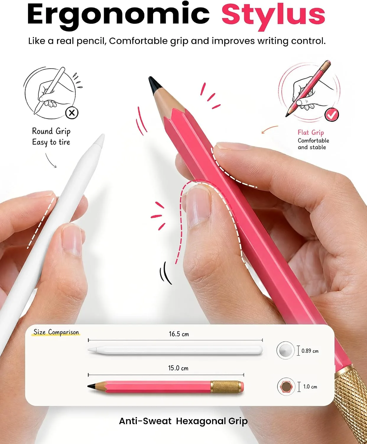 OMOTON Stylus Pen for iPad 2018-2026, SP02 Pencil with Fidget Spinner