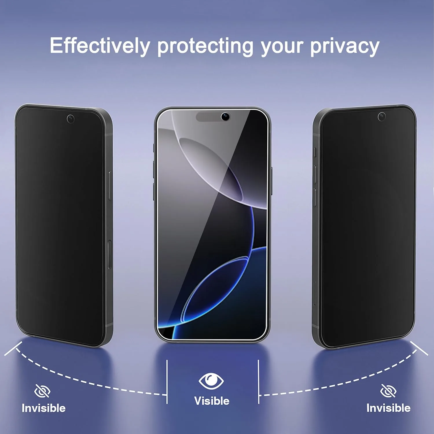 Ailun 3 Pack Privacy Screen Protector for iPhone 16 Pro Max, Tempered Glass