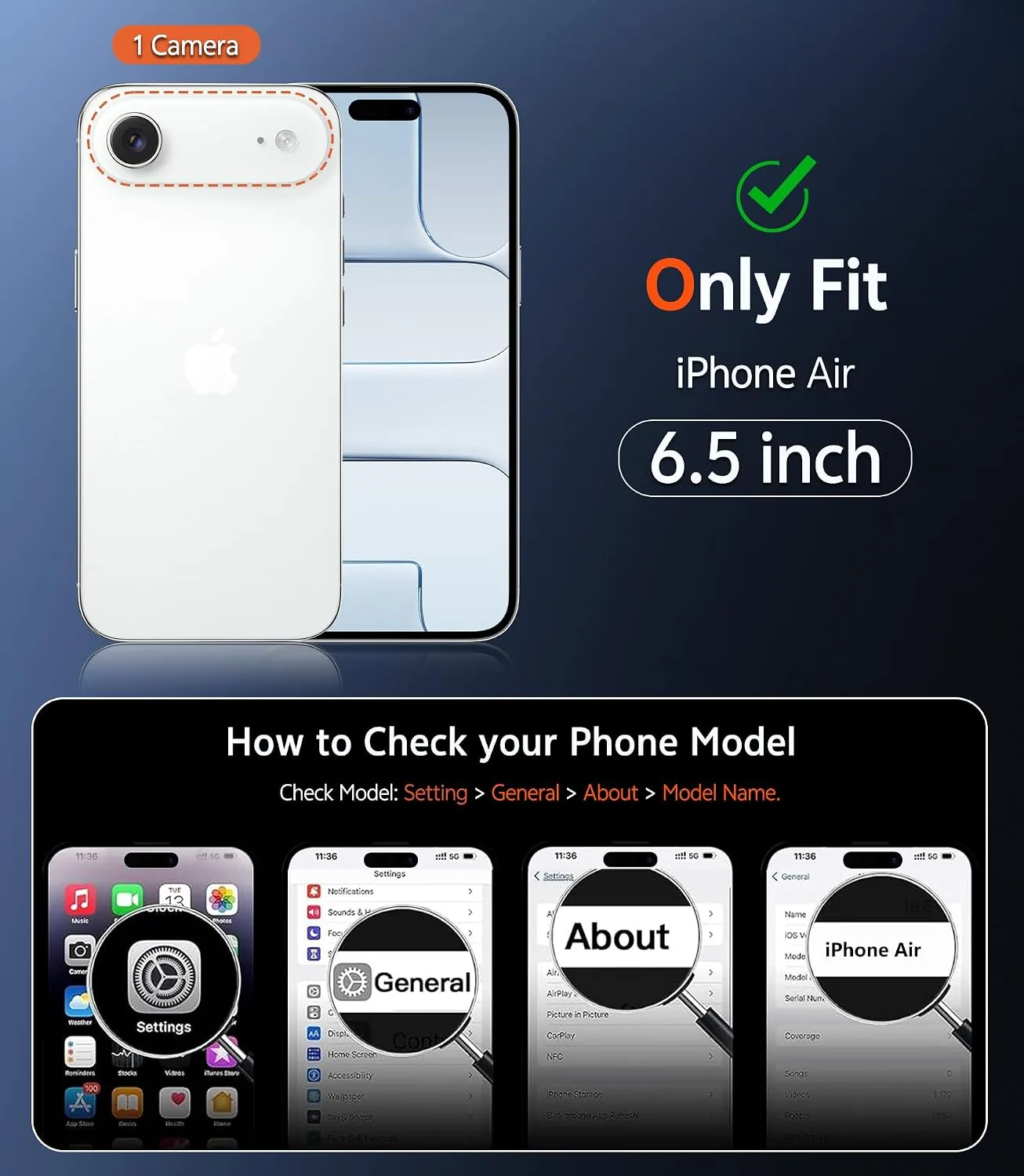 FNTCASE for iPhone Air Phone Case Compatible with Magsafe Clear Phonecase