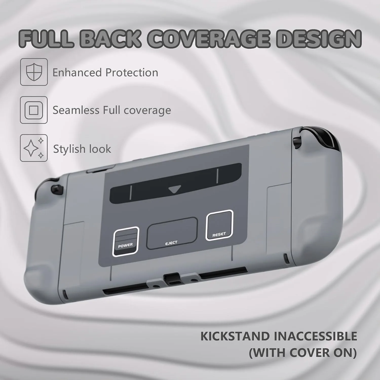 PlayVital Protective Case for Nintendo Switch 2 with Extra Stand | Ultra-Slim Dockable Hard Shell, Split Joycon Cover, Button Caps & Thumb Grips | Pattern Series, SFC SNES Classic EU Style