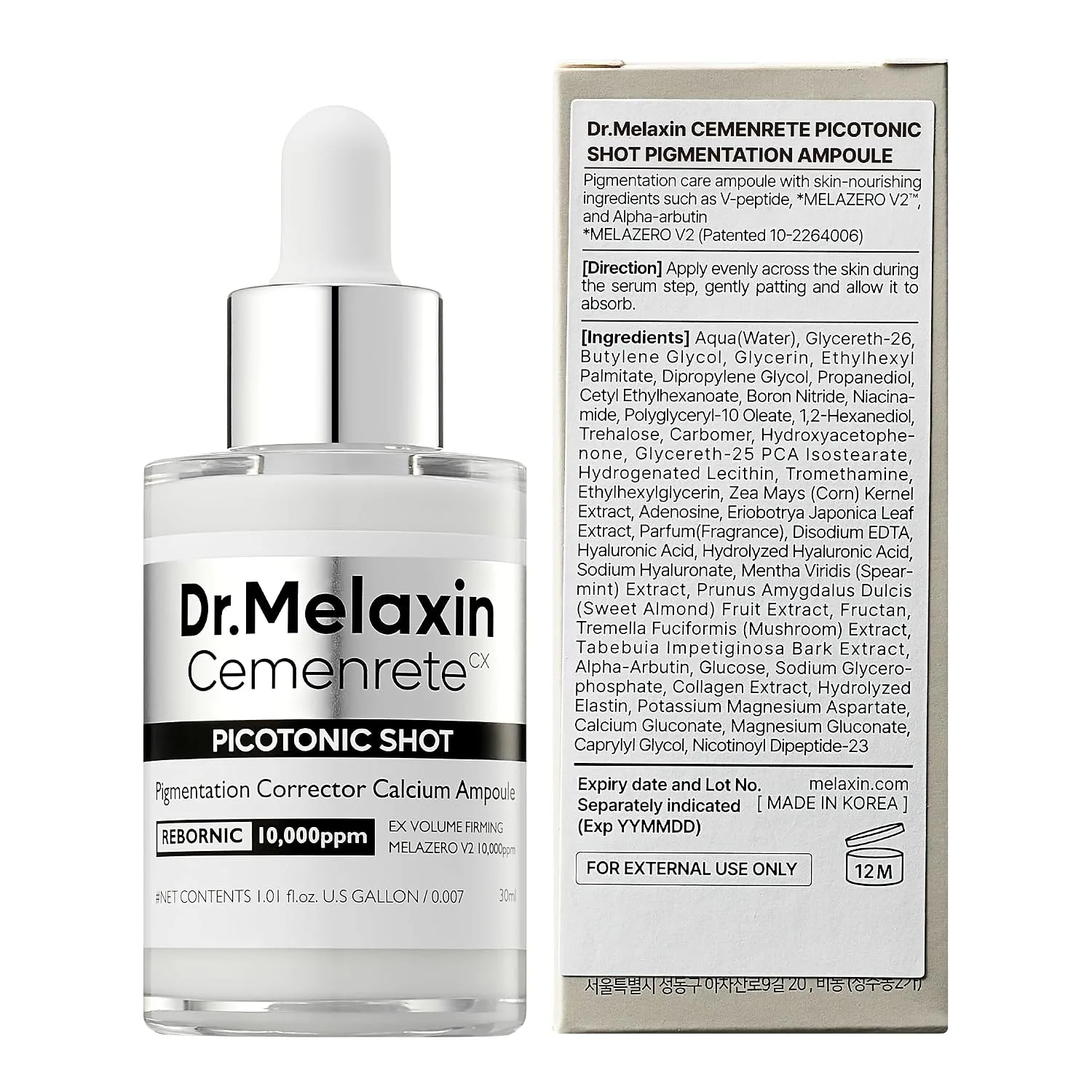 Dr.Melaxin Picotonic Shot Serum 1.01 fl.oz - Alpha-Arbutin and Niacinamide Dark Spot Corrector Serum, Pigmentation Corrector for Uneven Skin Tone, Blemish Marks, K-Beauty Face Serum