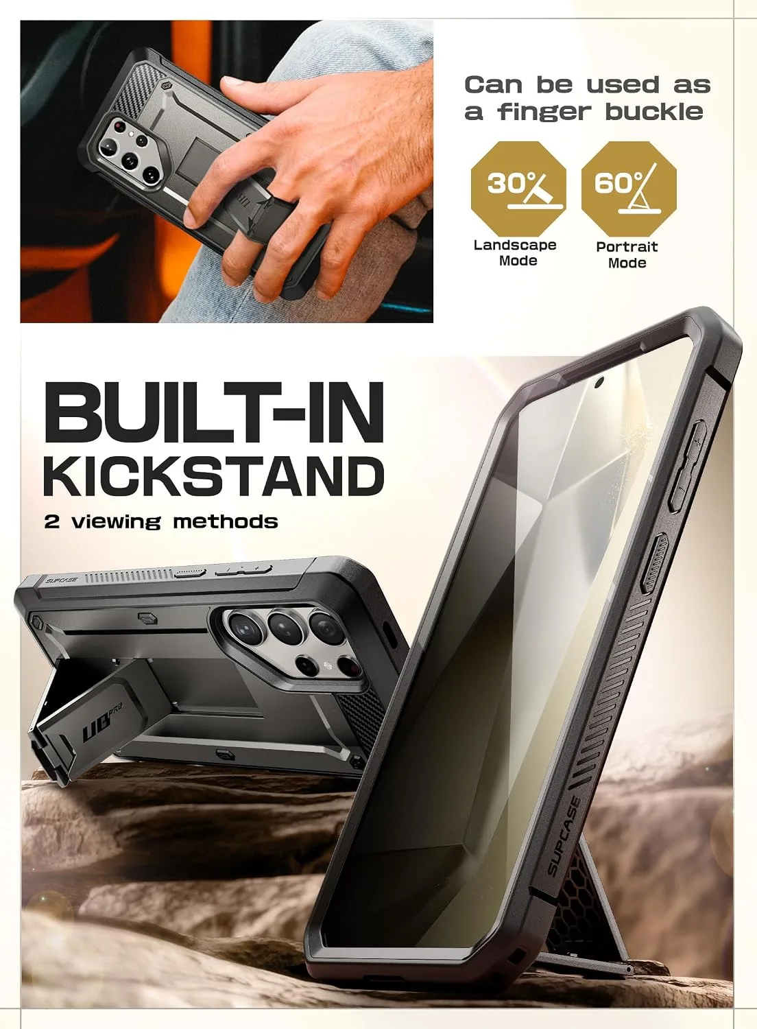SUPCASE for Galaxy S24 Ultra Case with Built-in Screen Protector, Tigray