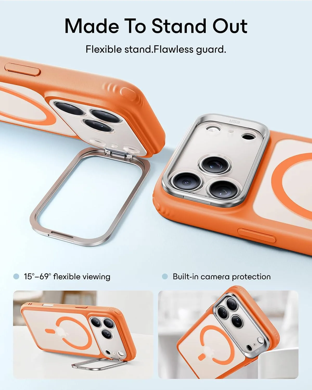 ESR Classic Hybrid for iPhone 18 Pro Max/17 Pro Max Case with Flex Stand