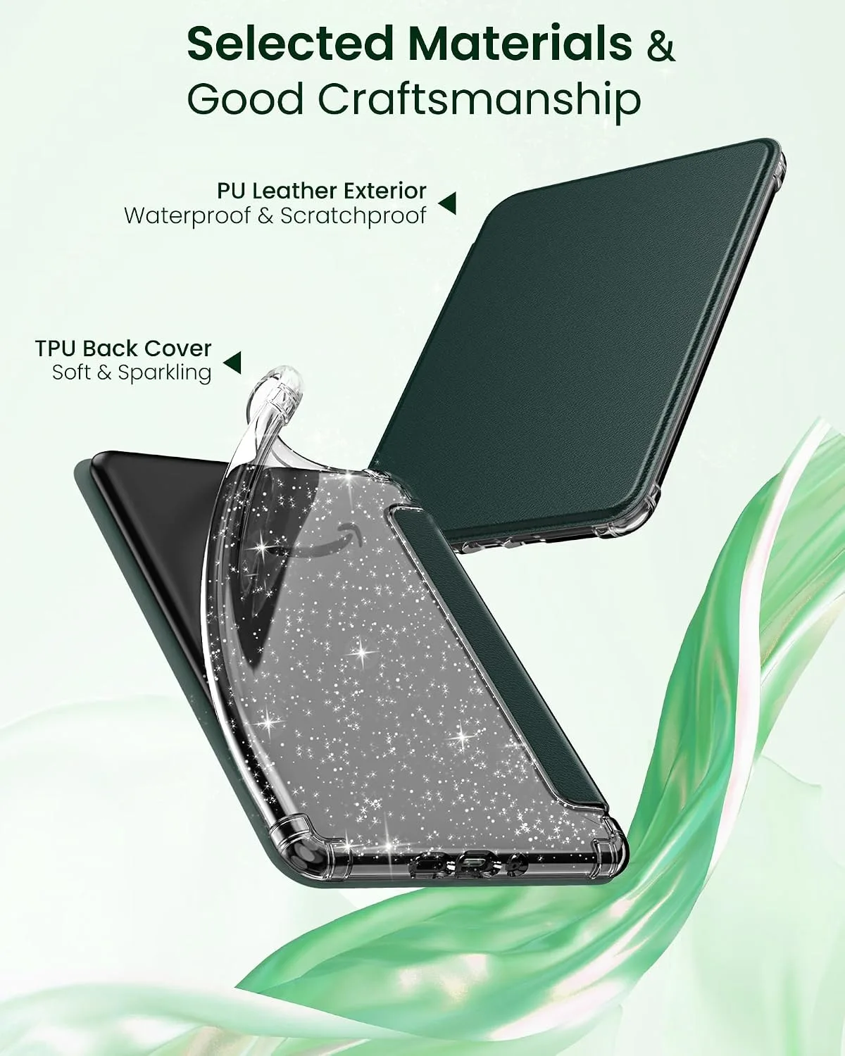 MoKo Case for 7" Kindle Paperwhite 12th Gen & Colorsoft, Midnight Green