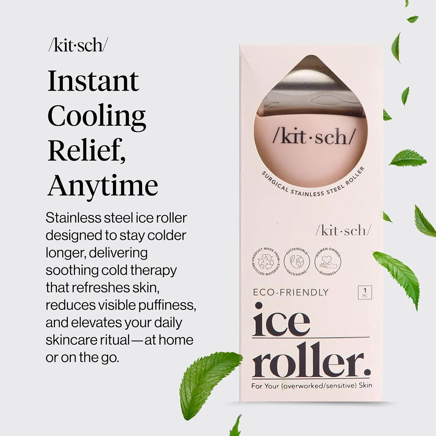 Kitsch Ice Roller for Face – Cooling Face Rollers for Women & Men - Pink