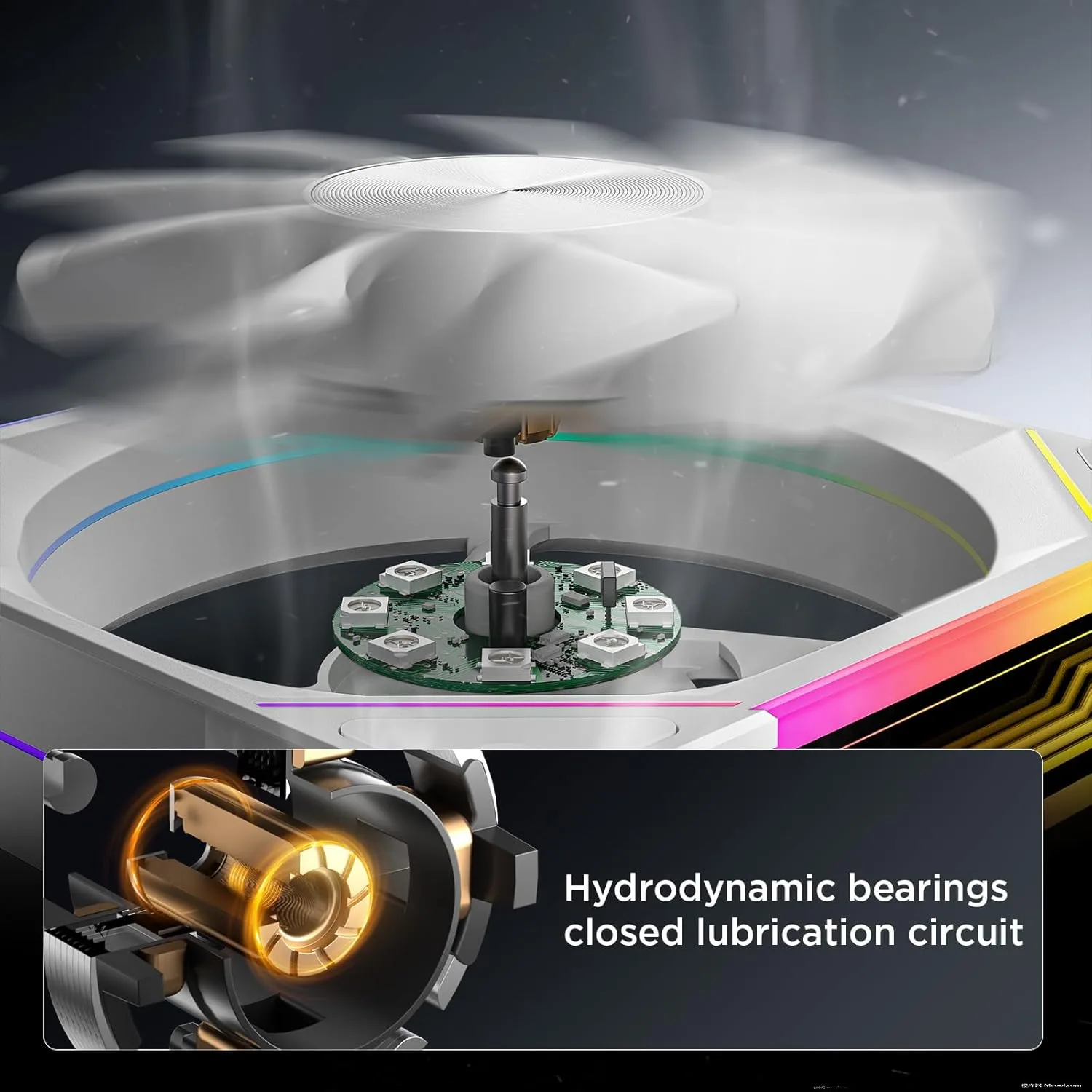AsiaHorse AMICIPro 120mm ARGB PC Fans,Ultra-Quiet Operation <30dB, 1800 RPM HDB Bearings, 12 LED Lights, Aura SYNC Compatible for Enhanced Cooling and Visuals (Non-Illuminated Blade)