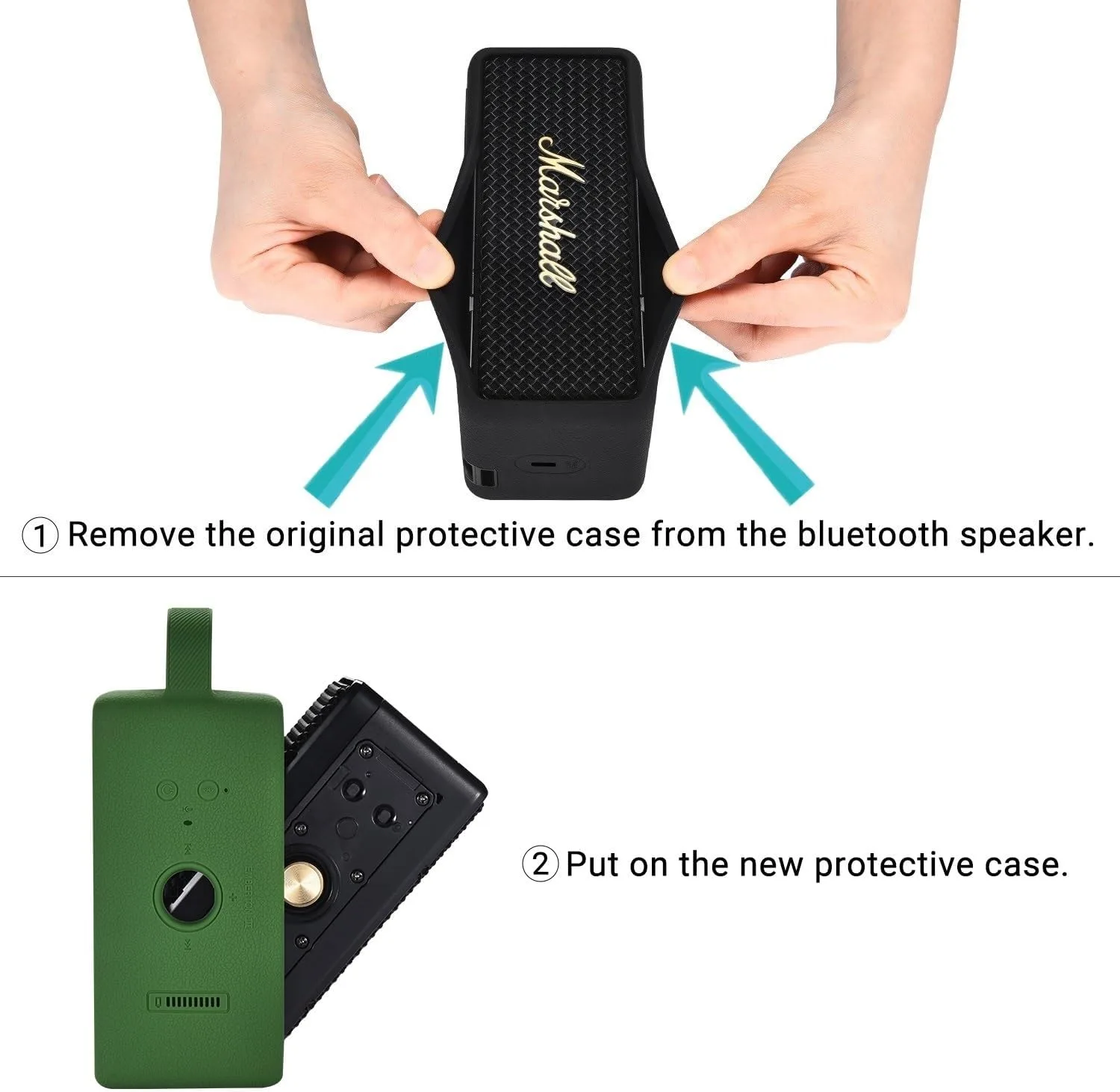Silicone Cover Case Soft Shell for Marshall Emberton III, Green