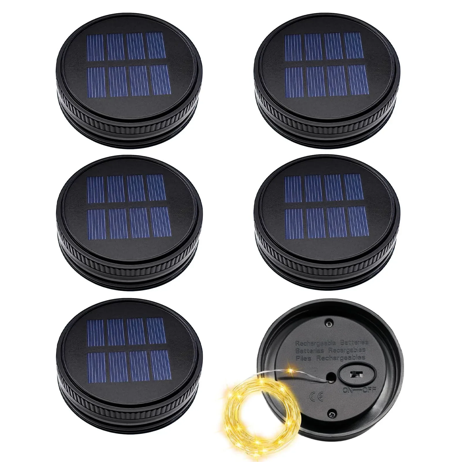 Pack 6 Tapas Solares de Reemplazo para Faroles Exterior 2.83 x 2.91 Pulgadas