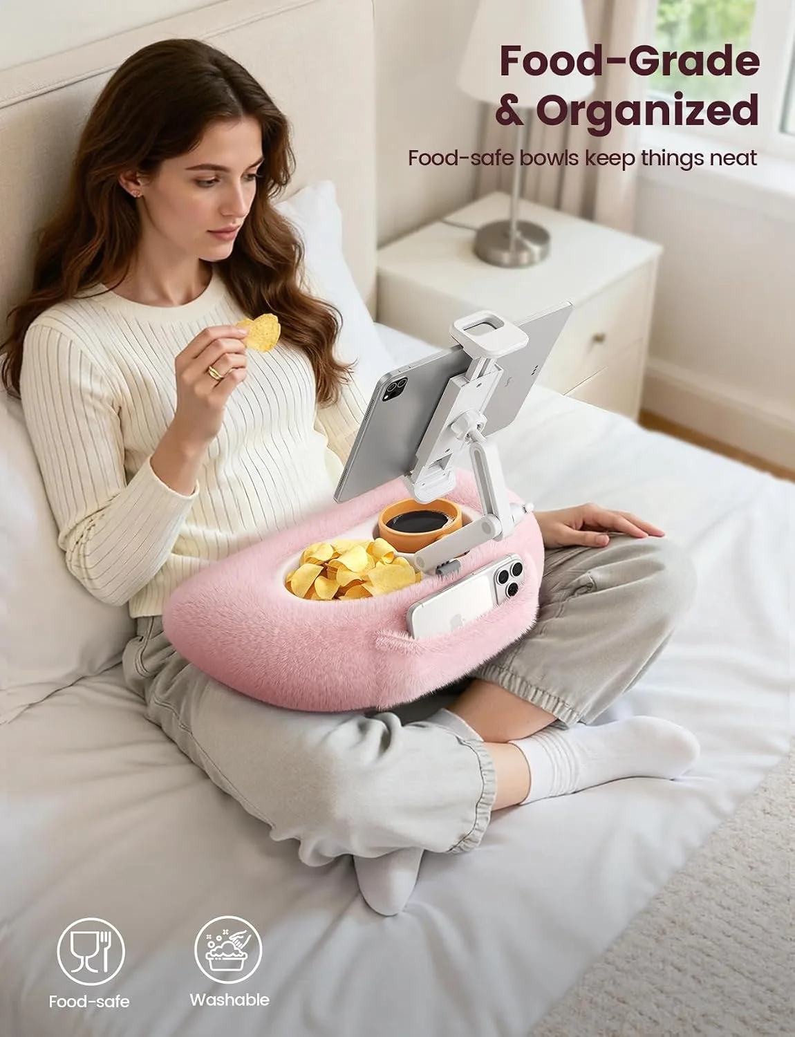 Lamicall Kindle Holder Tablet Pillow Stand Extendable Arm iPad Soft Pad