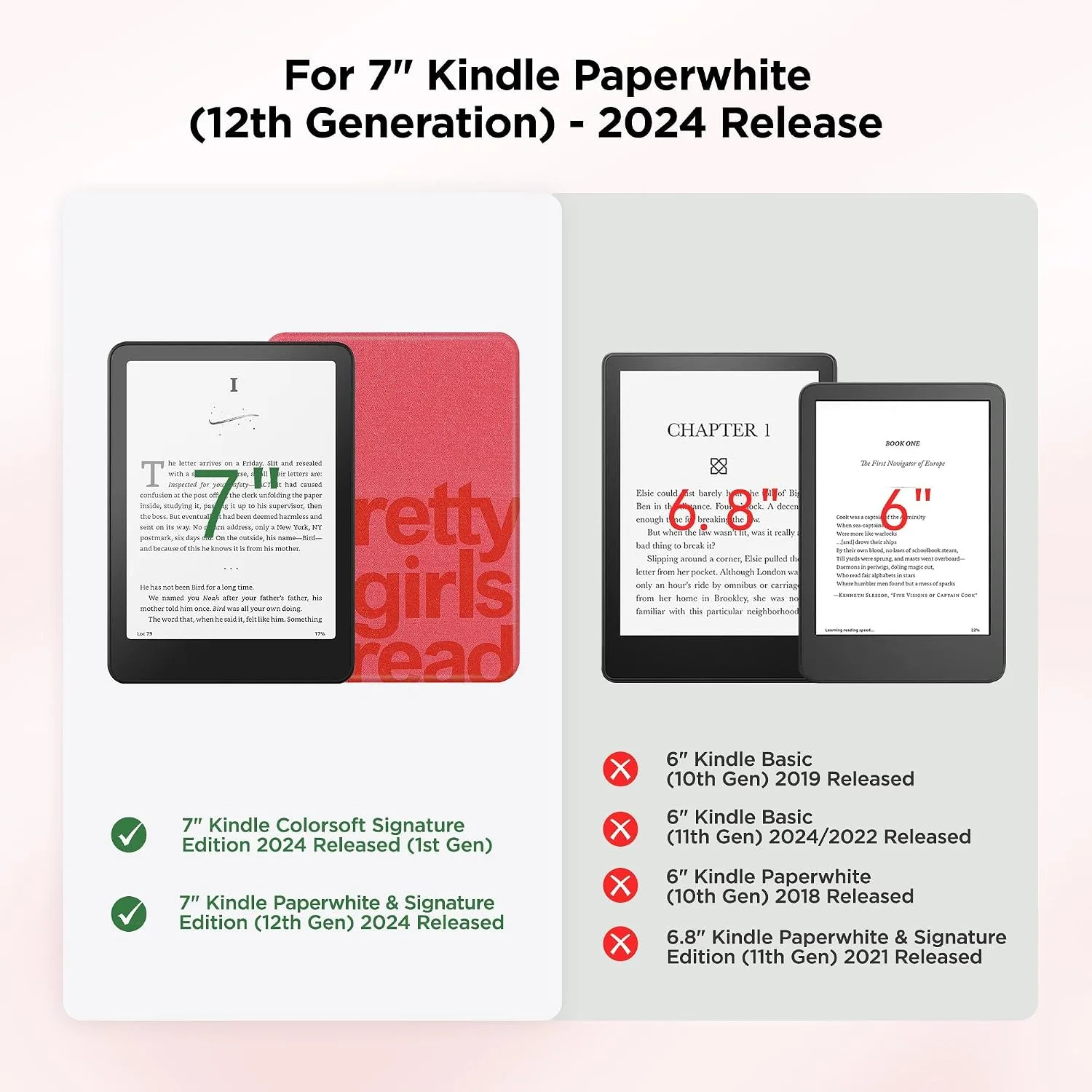 SESENSE Magnetic Case for 7'' Kindle Paperwhite 12th Gen 2024 & Colorsoft
