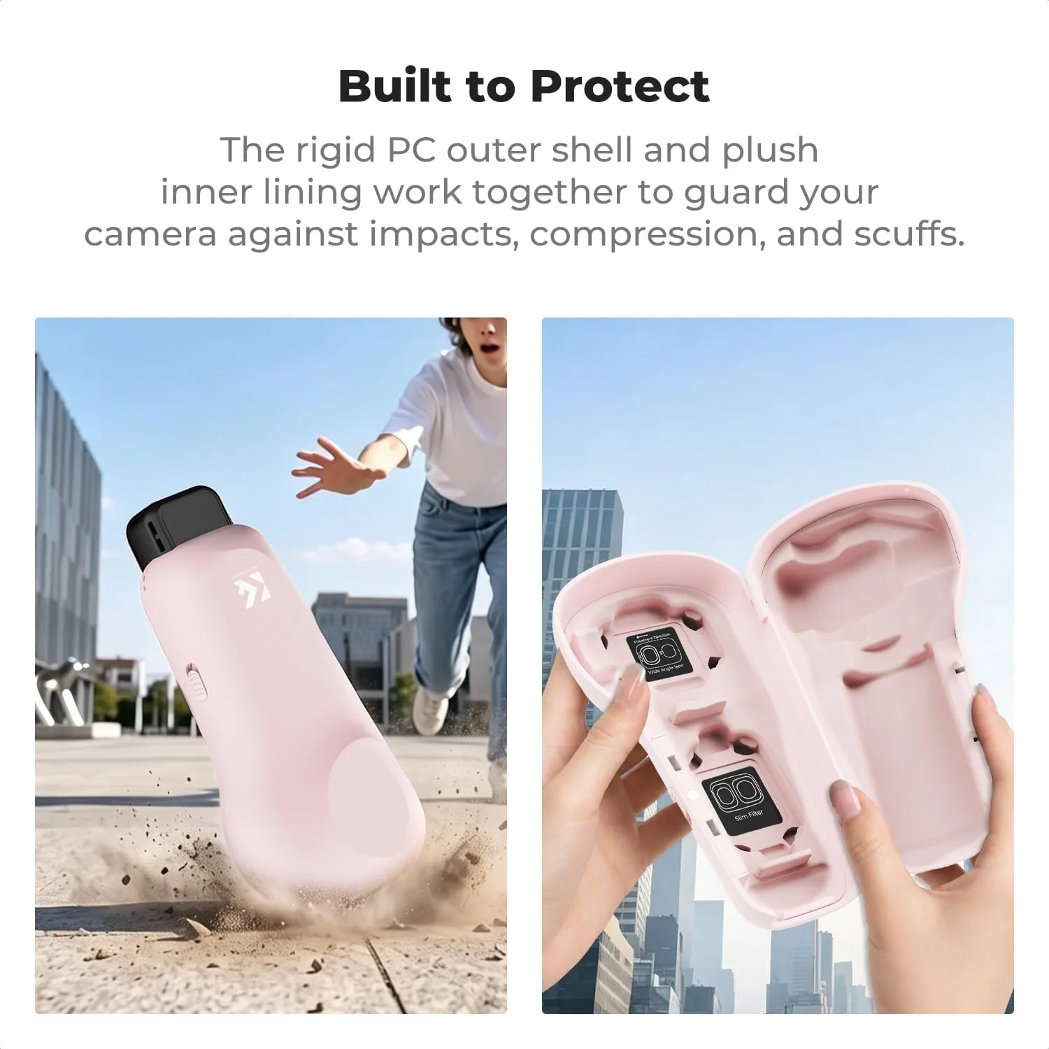 K&F CONCEPT Protective Case Pink Compatible with DJI Osmo Pocket 4P