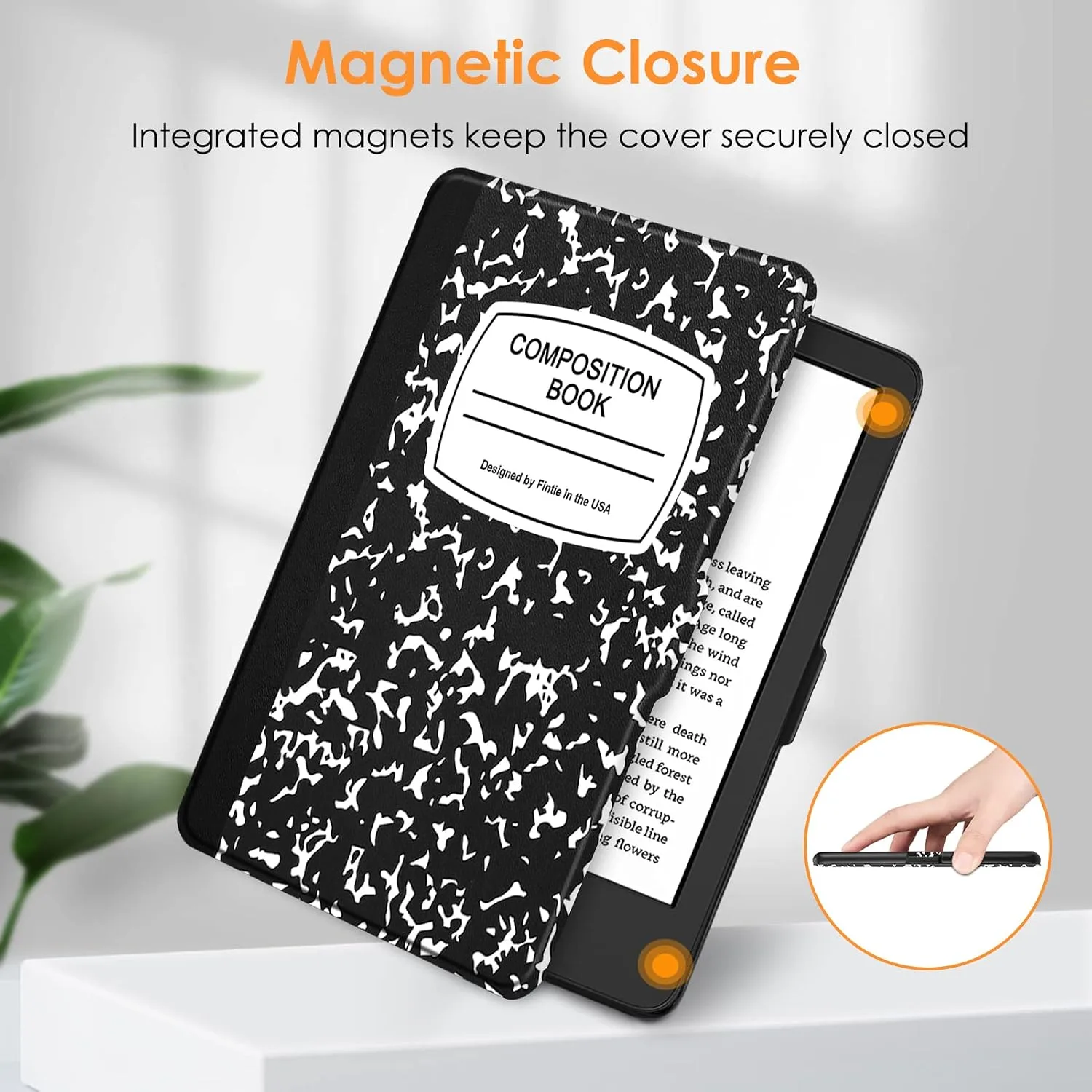 Fintie Slimshell Case for 6" Kindle 2024/2022 11th Generation,Comp Book