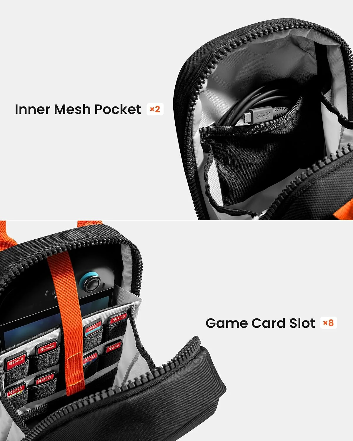 tomtoc Sling Carrying Bag for Nintendo Switch 2 with 8 Game Card Slots