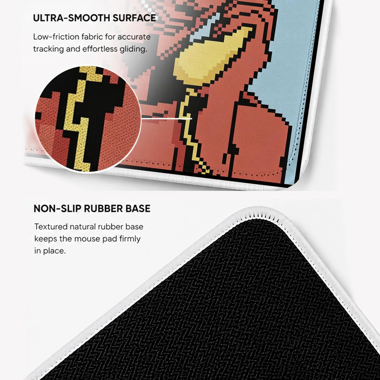 HONLUNG Funny Office Mouse Pad,Oh Not Today Devil Mouse Pad,Sarcastic Office Desk Accessories,Retro Pixel Art Design,Funny Coworker Gift,Non-Slip Rubber Base,Stitched Edges,Small Mousepad,9.4x7.9 in