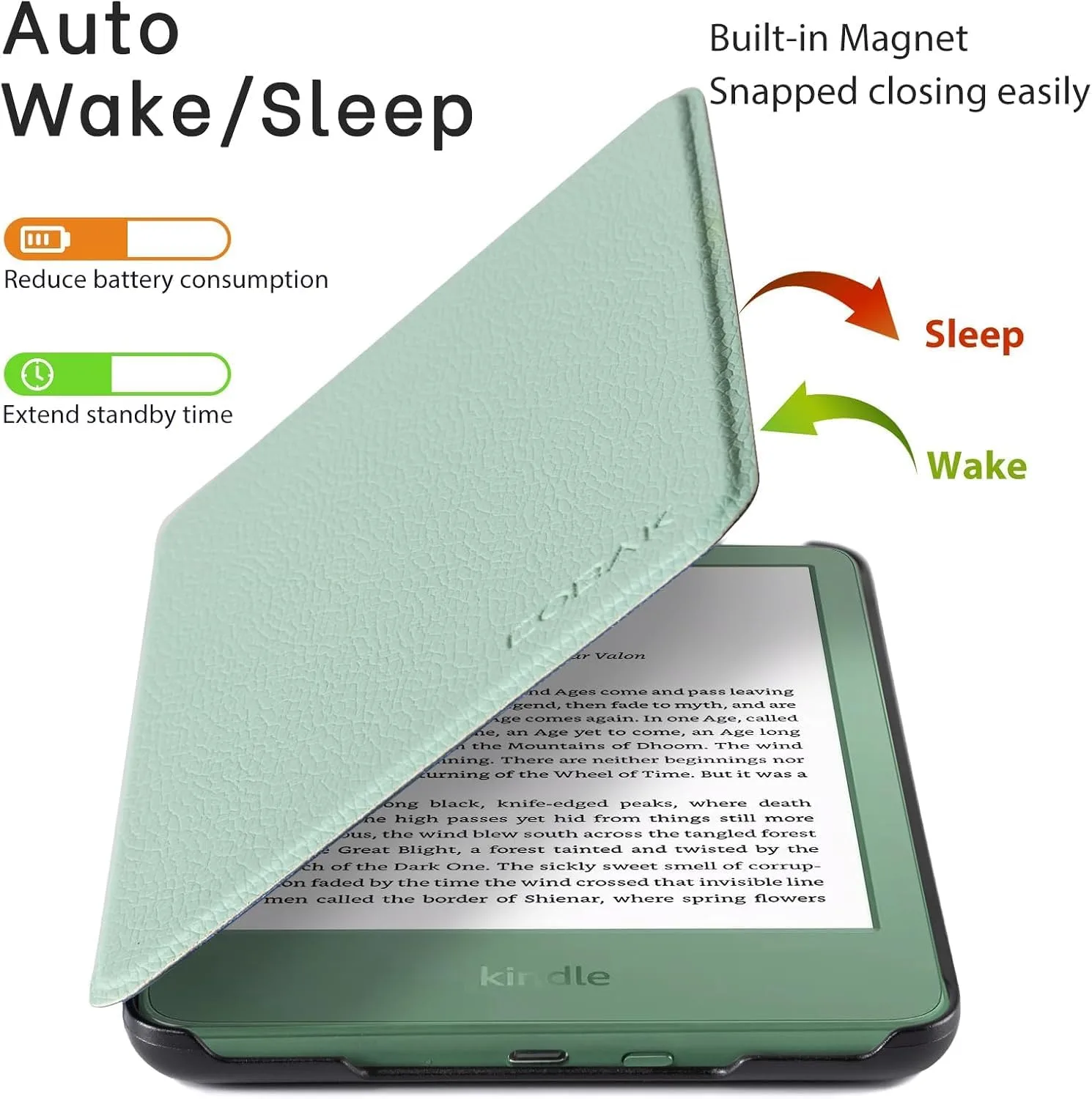 CoBak Case for 6" Kindle Basic 11th Gen 2024/2022, Sage