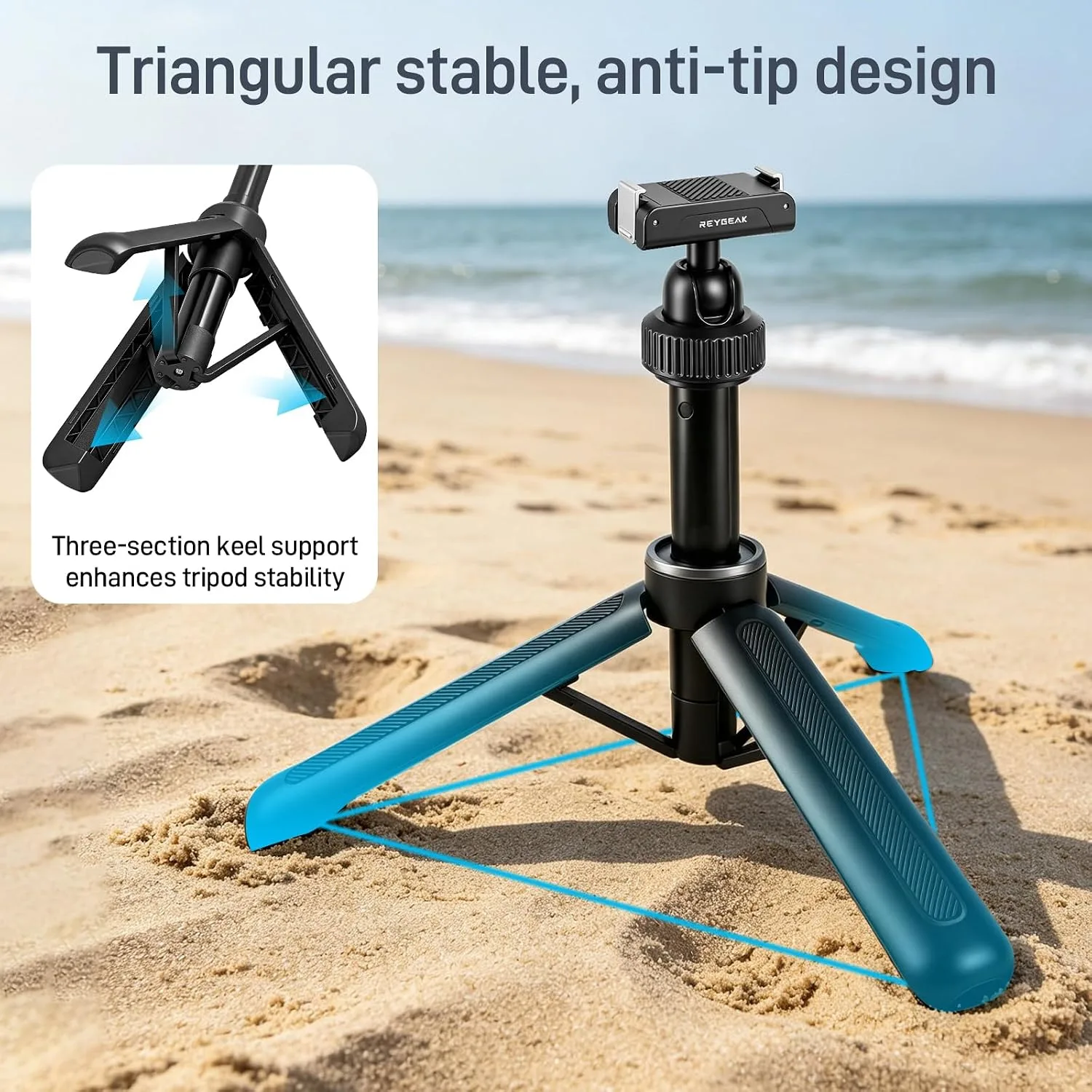 REYGEAK 15" Camera Tripod 360° Ball Head for DJI Osmo 360 Action 5 pro/4/3