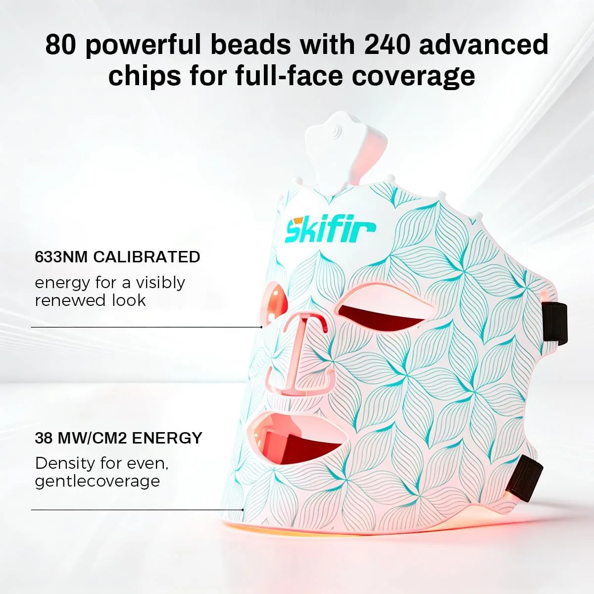 Wireless Photoelectric Beauty Red Light Mask Sustainable, Rechargeable and Ergonomic Design for Home & Travel