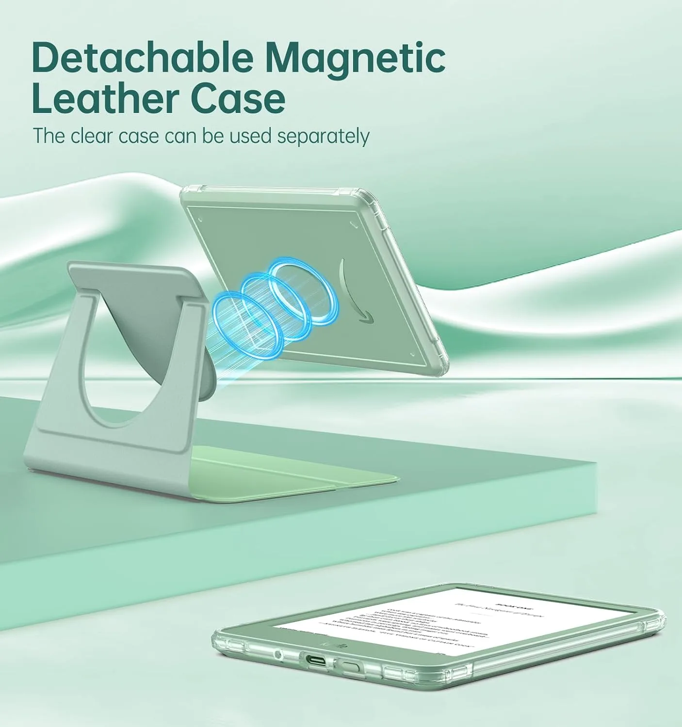 MoKo 360°Rotating Case for 6" Kindle 11th Generation 2024/2022, Matcha