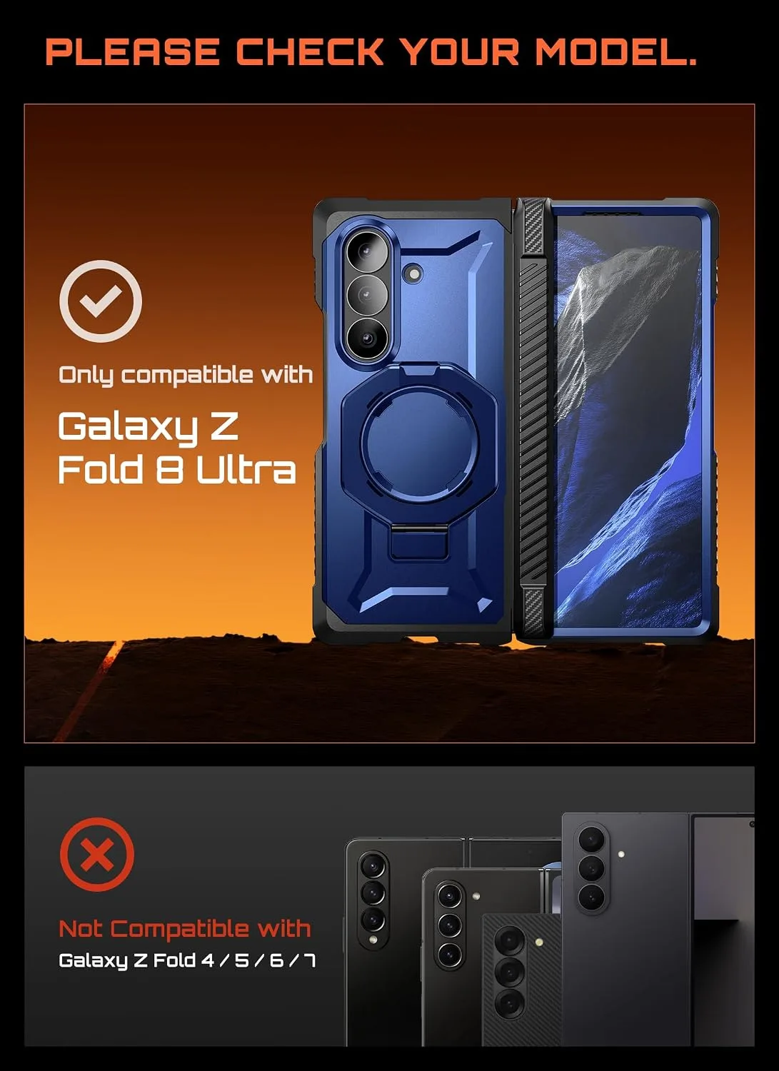 SUPCASE for Galaxy Z Fold 8 Ultra Case, Glass & Privacy Screen, Full Hinge