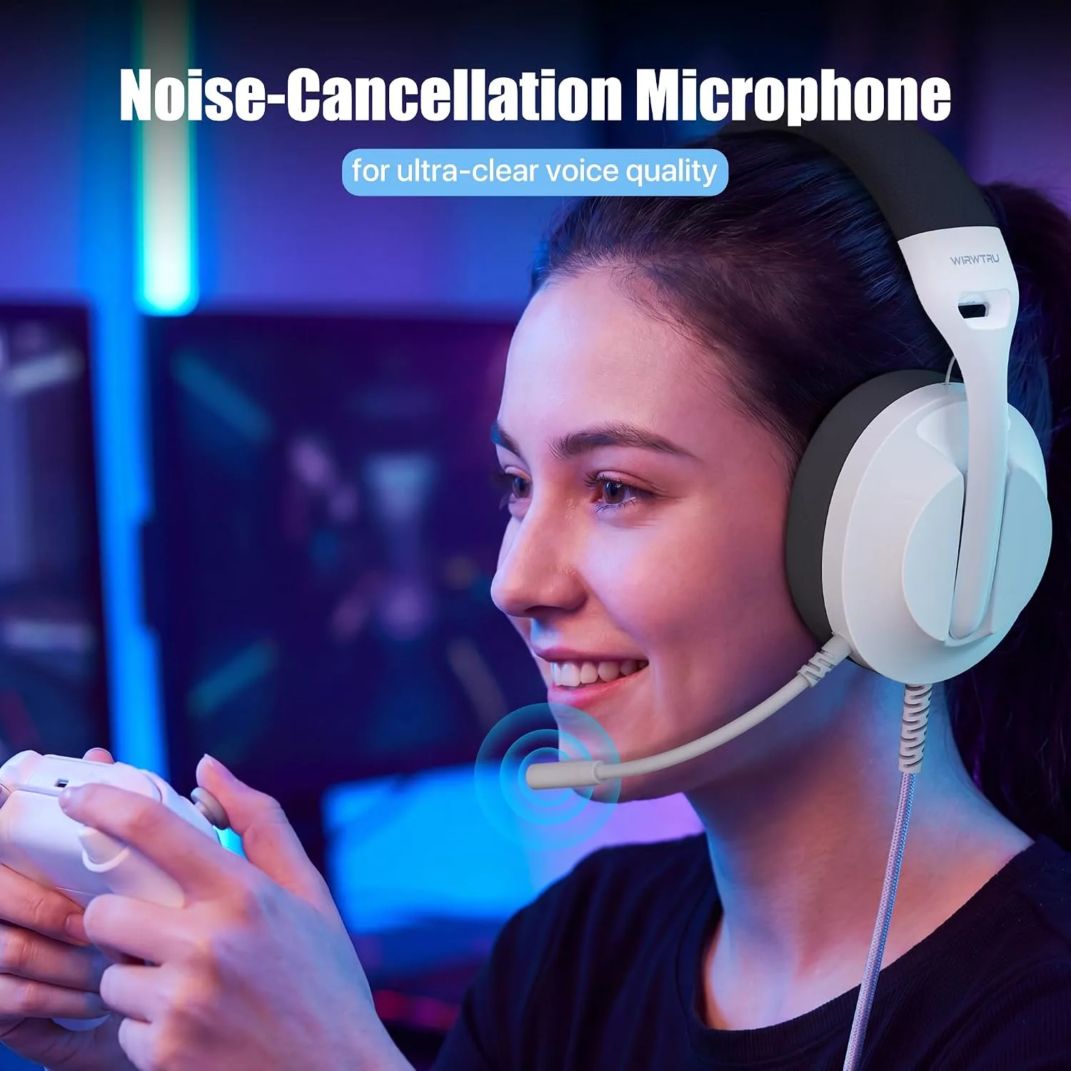 WIRWTRU Wired Gaming Headset for PS5, Xbox, Xbox Series X|S, PC, PS4