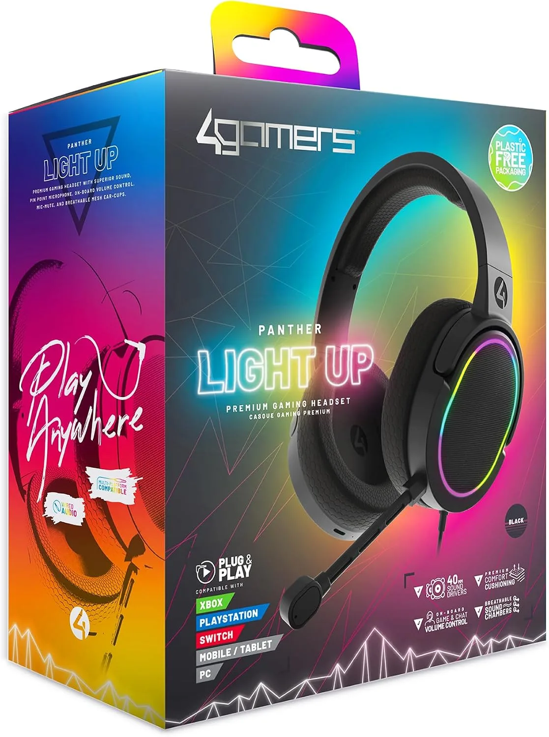 4Gamers Panther LED Gaming Headset, Multi-Format Compatible