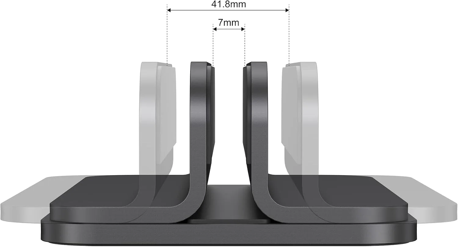 JOKItech Aluminum Laptop Vertical Stand Organizer, Sturdy Laptop Computer Holder Desktop Stand Compatible with new Retina Apple MacBook Pro/Air/Neo, Mac mini & iPad Pro - Black