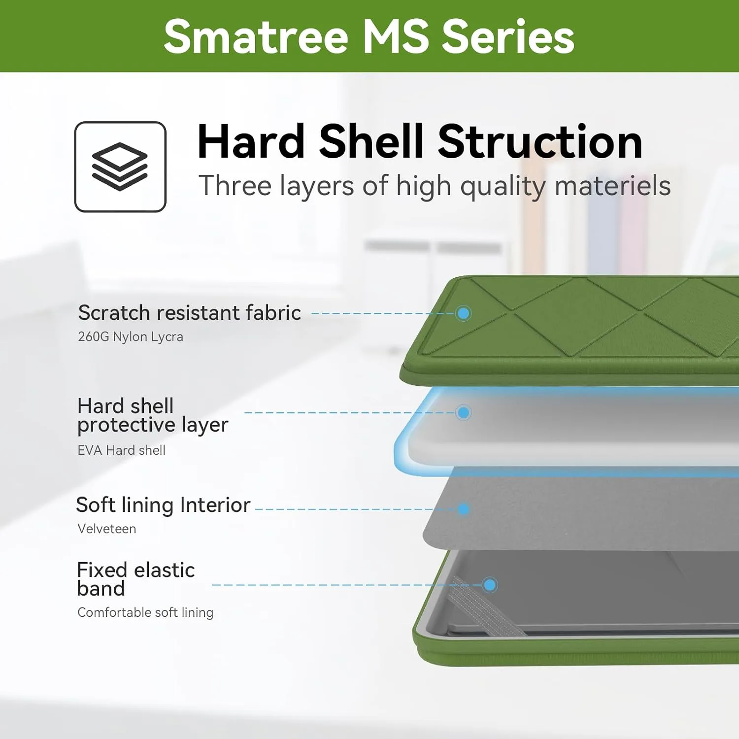Smatree MS89 Hard Sleeve with Stand for 16 inch LG gram Pro 2 in 1 16T90SP