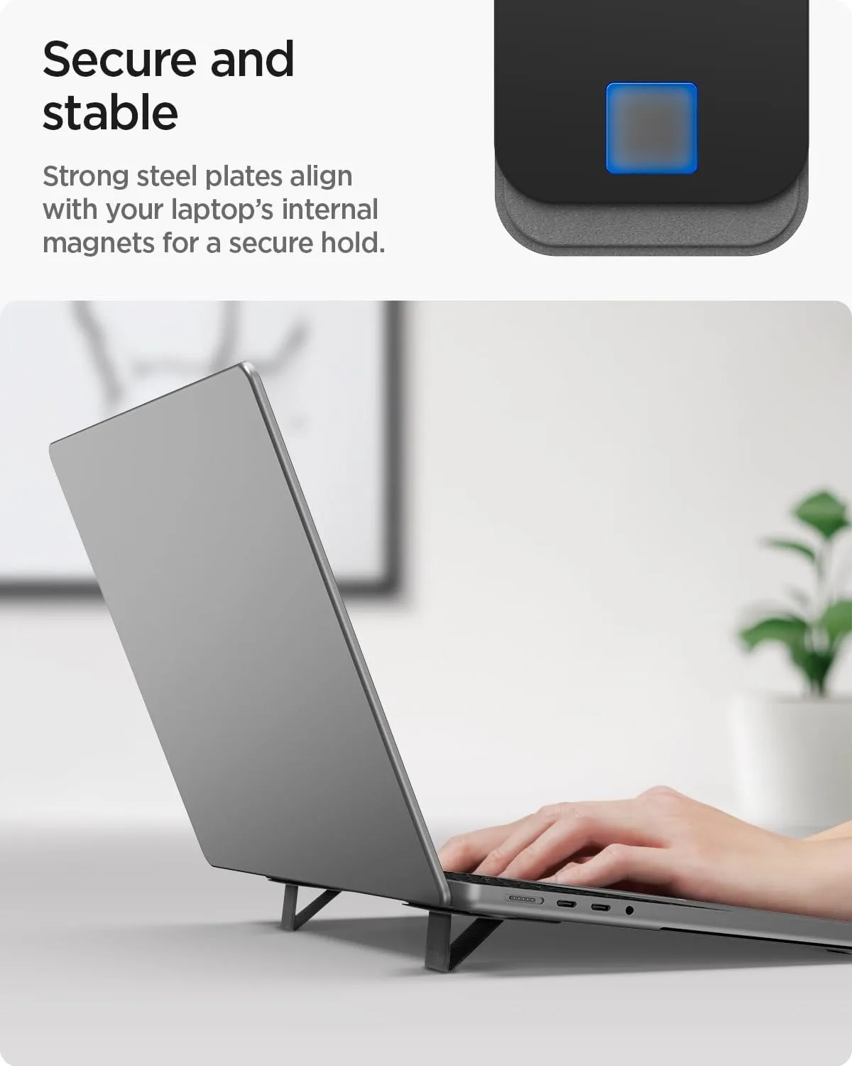 Spigen Slim Fold Adhesive Laptop Stand 2 Piece Foldable Portable