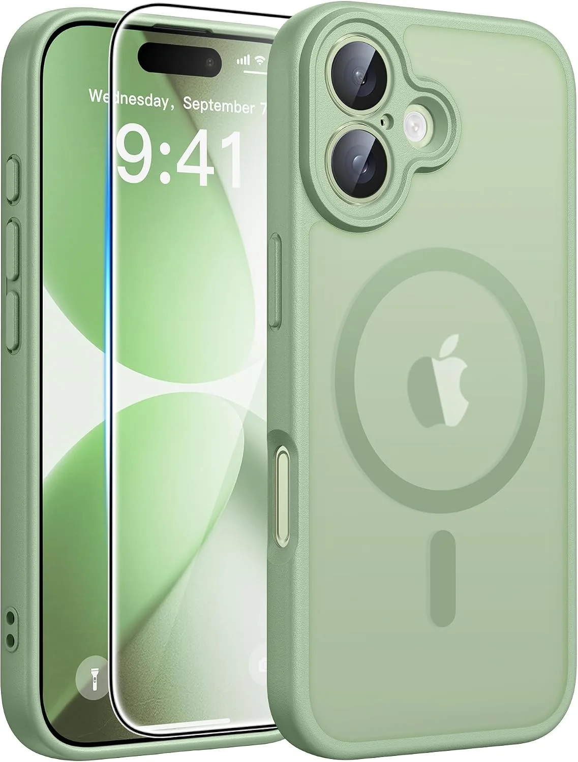 FNTCASE for iPhone 17 Case, Fit for Magsafe, Light Moss