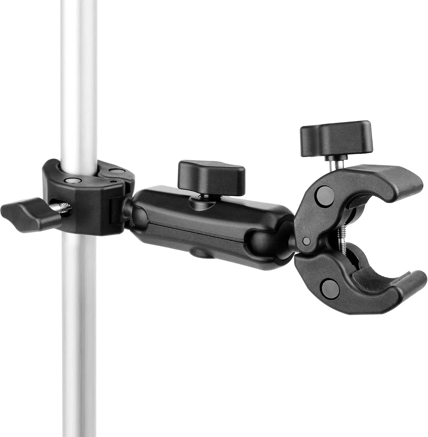 GEPULY 360° Double Super Clamp Mount Umbrella Attachment for Chair Cameras