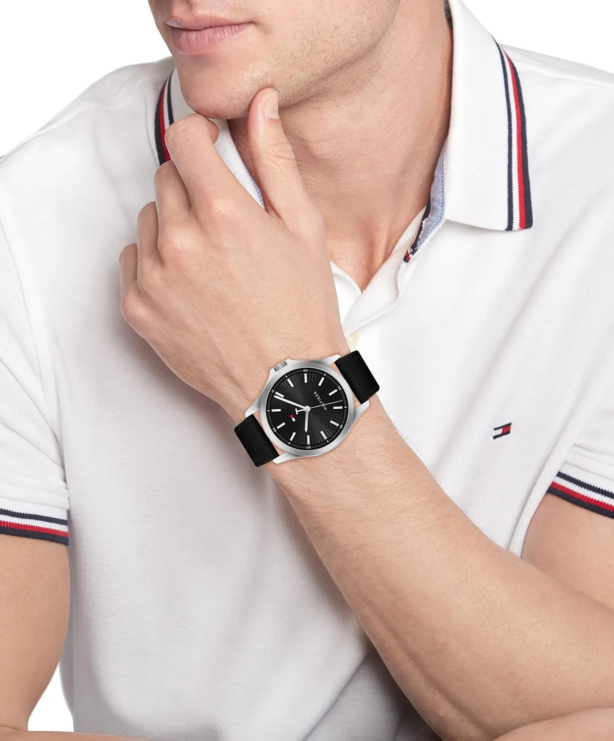 Tommy Hilfiger Men's 3-Hand Quartz Watch – 42mm Case, Leather Strap, 3 ATM Water Resistant, Modern Everyday Timepiece, Gift for Him