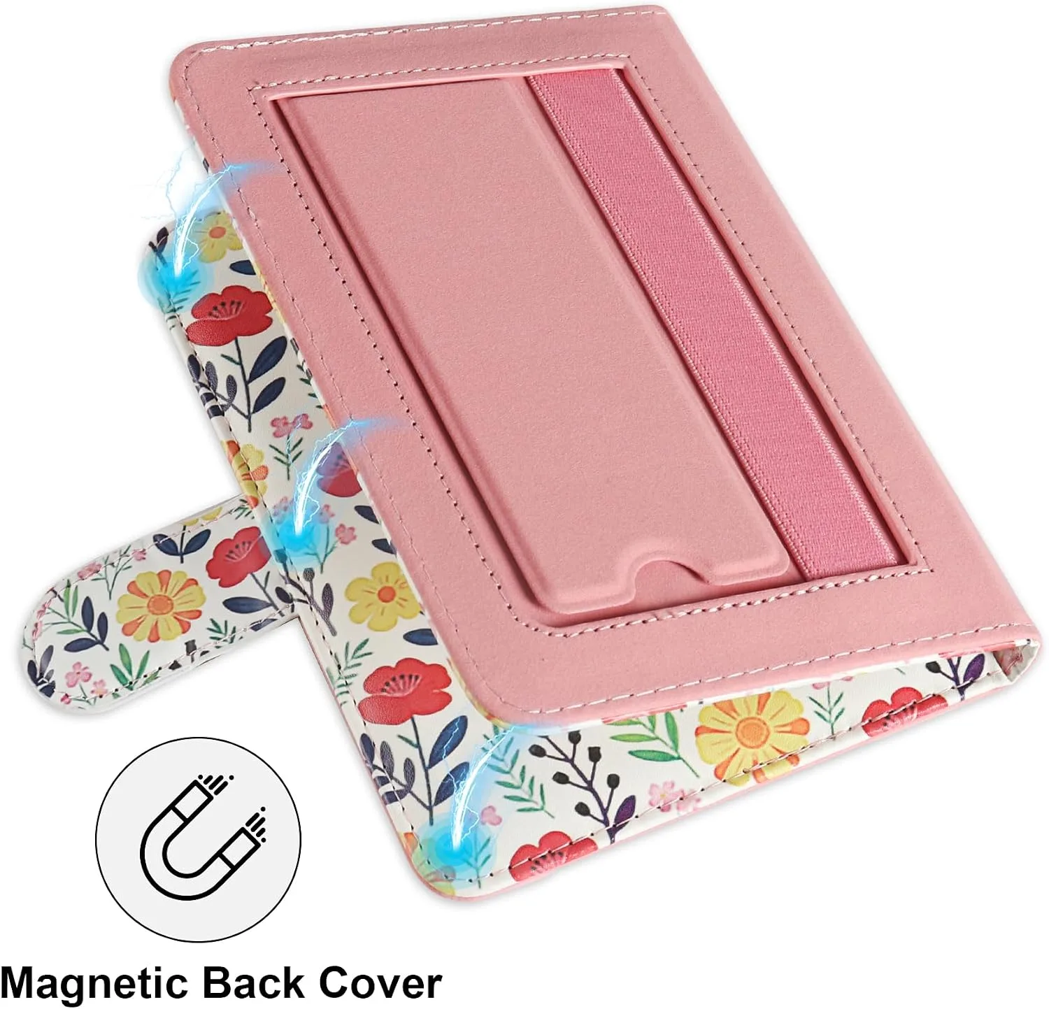 HoYiXi Universal Case for 6 inch eReader,Compatible with Kindle/Kobo Clara HD/Kobo Clara 2E/Paperwhite/Pocketbook/Tolino eReader,with HandStrap/Kickstand, Cover Case for 6'' eReaders,Floral
