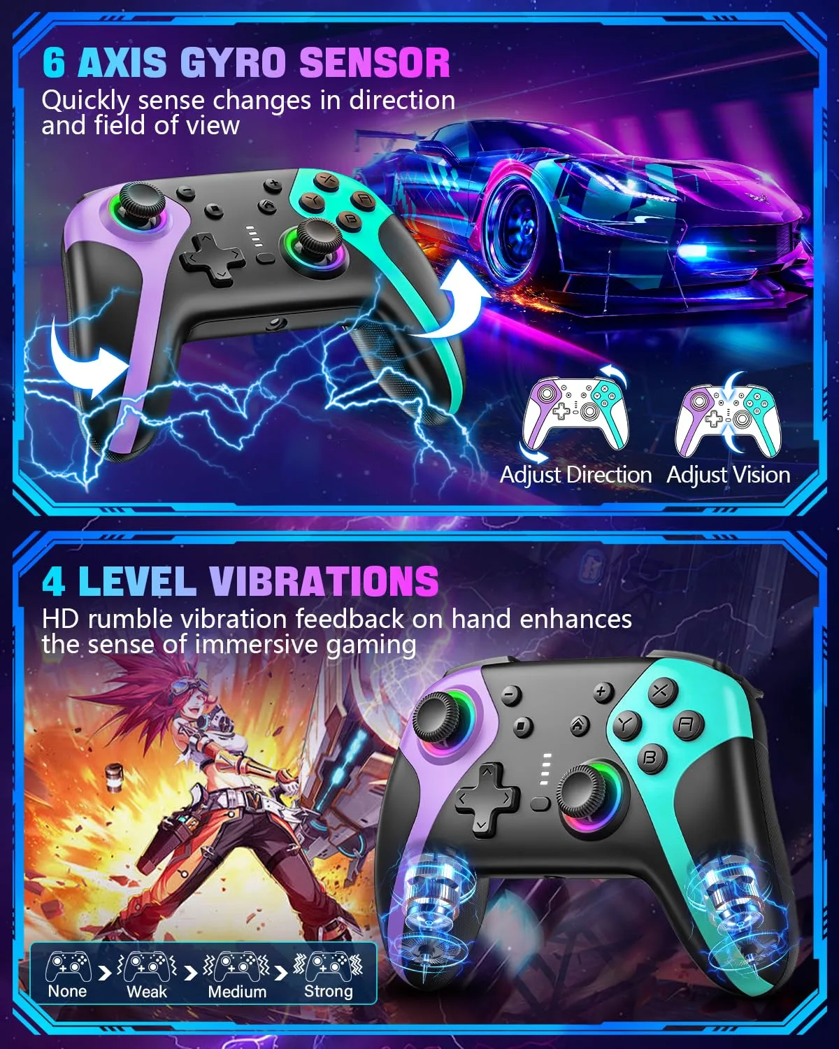 GaloDrmy Wireless Switch Controllers for Nintendo Switch/OLED/Lite/Switch 2