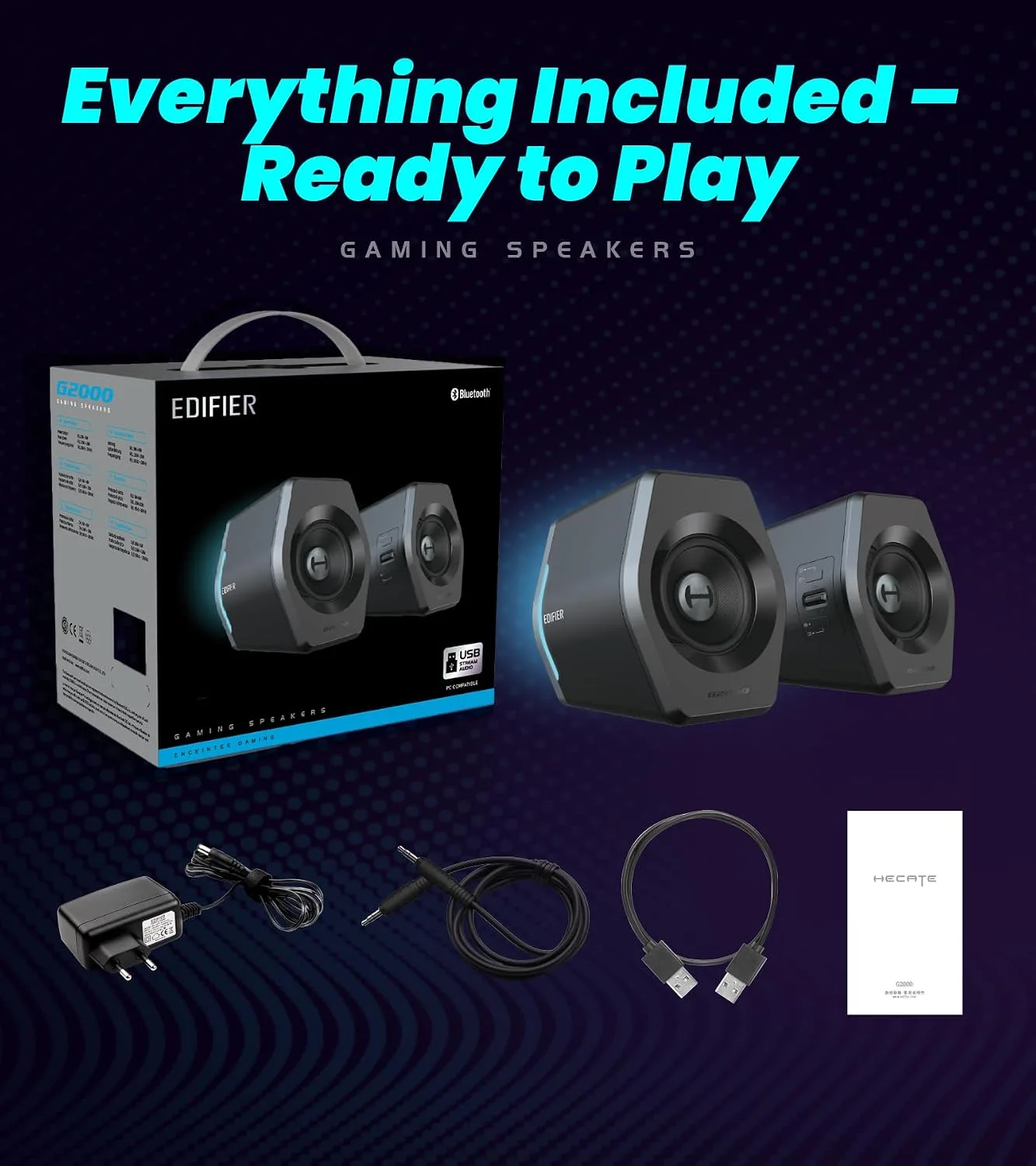 Edifier Hecate RGB Gaming Speakers, 32W Peak Power, Bluetooth, Pink