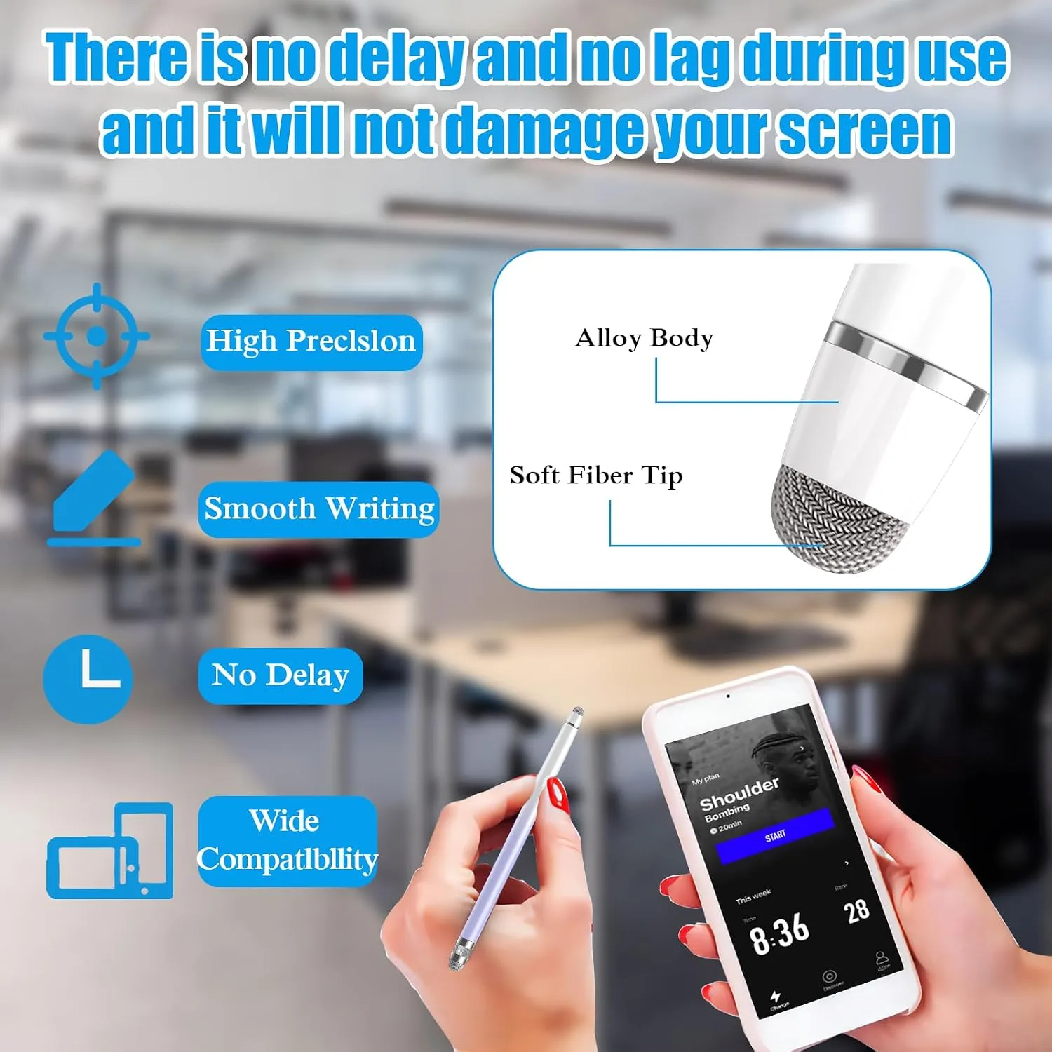 Bopomofo 2PCS Stylus Pen for Touchscreen,High Sensitivity & Precision
