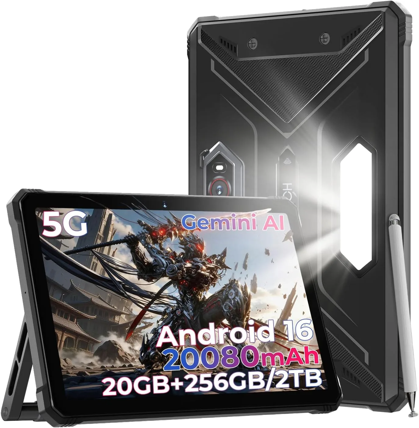 HOTWAV R9 PRO MAX 5G 20080mAh Rugged Tablet with Bracket and Stylus