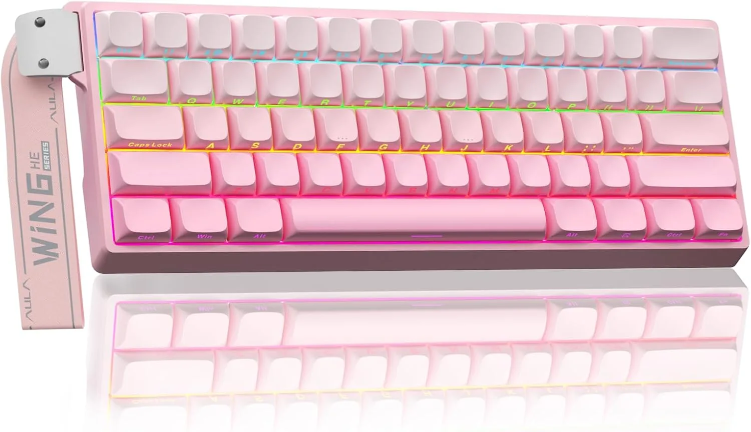 Teclado Gamer Corbobo Aula WIN60 HE 60% Mecánico con Switch Magnético Rosa Degradado