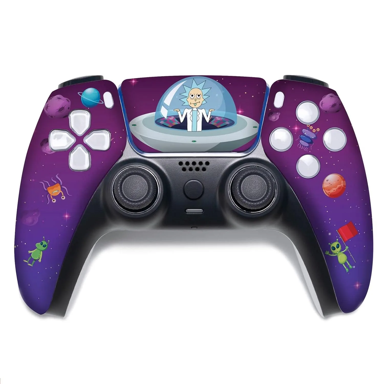 Ricky - Morty Custom PS-5 Controller Wireless compatible with Play-Station 5 Console by BCB Controllers | Proudly Customized in USA with Permanent HYDRO-DIP Printing (NOT JUST A SKIN) (MODDED)